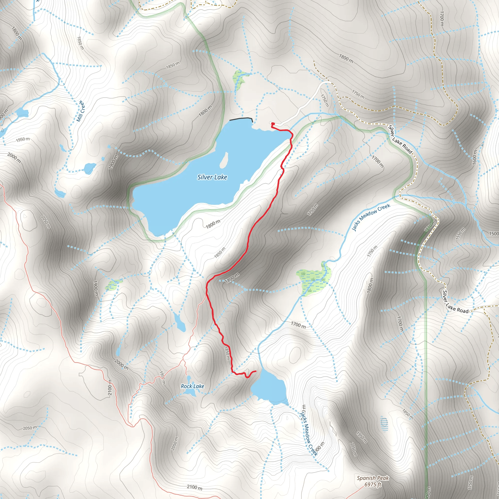 Silver Lake to Gold Lake Trail mobile static map