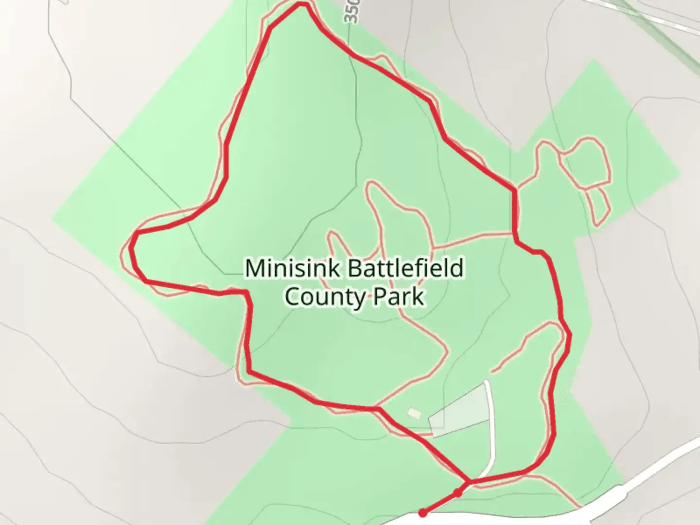 An image depicting the trail Minisink Road Loop and its surrounding area.