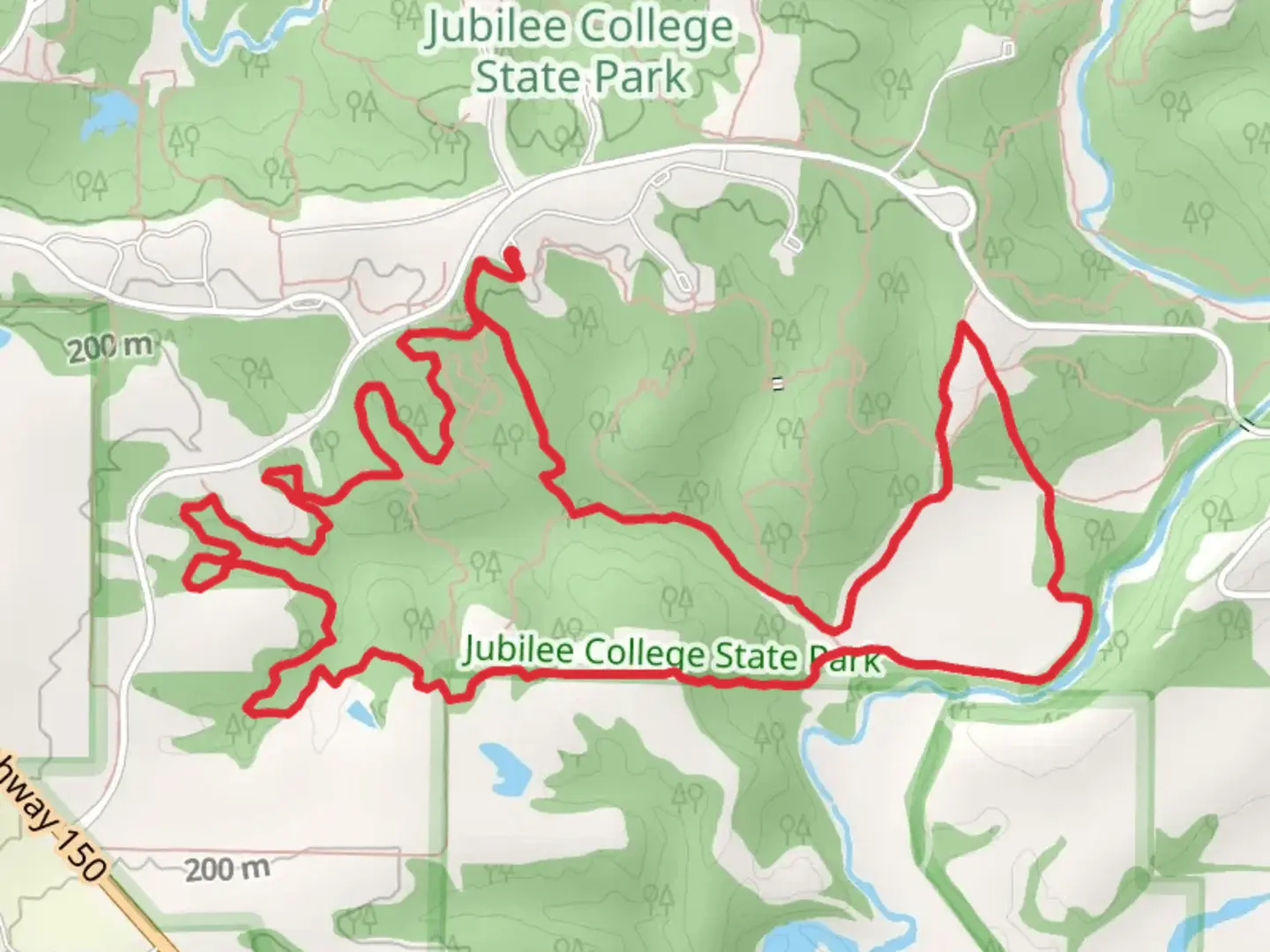 An image depicting the trail Plank and Valley View Loop and its surrounding area.