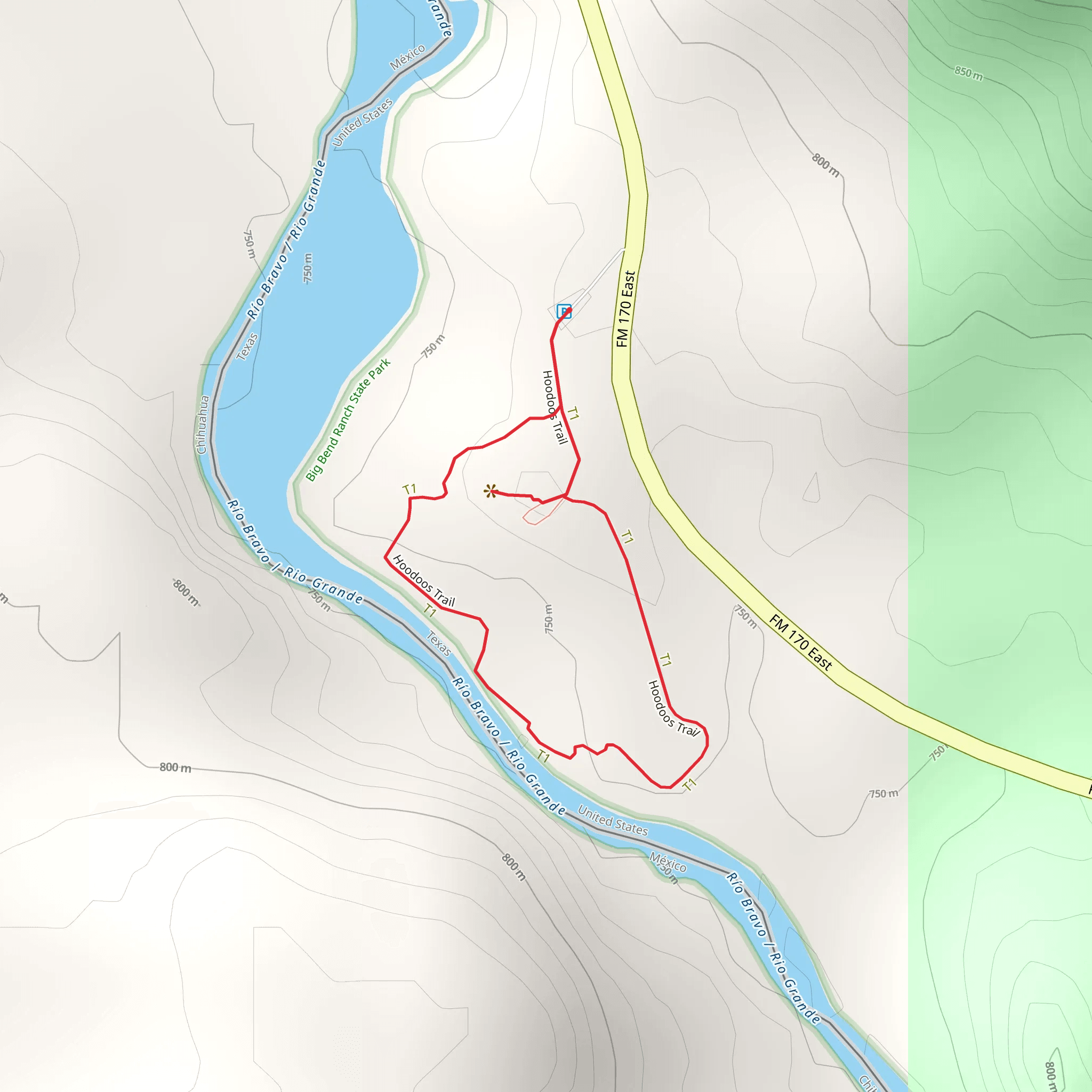 Hoodoos Loop Trail mobile static map