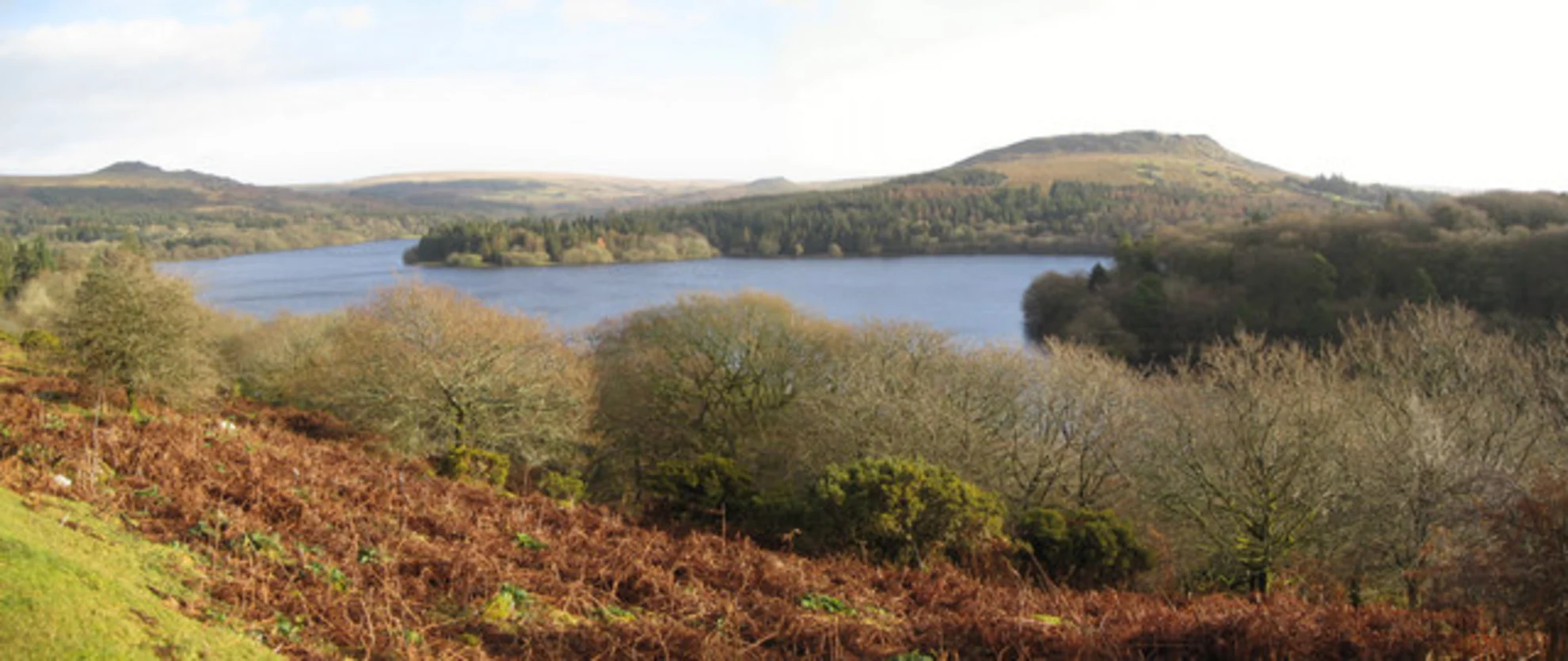 An image depicting the trail Leeden Tor via Burrator Reservoir Walk and its surrounding area.