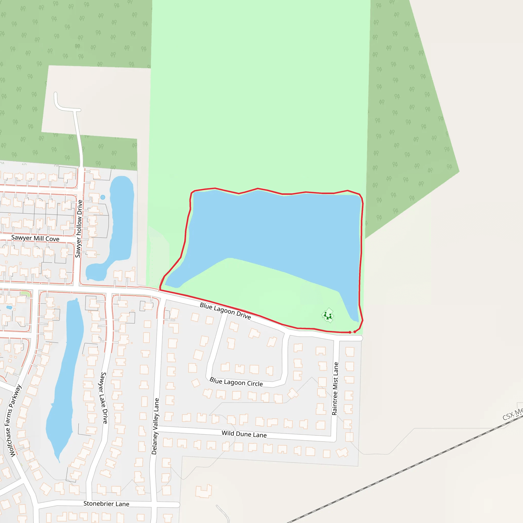 Blue Lagoon Lake Loop mobile static map