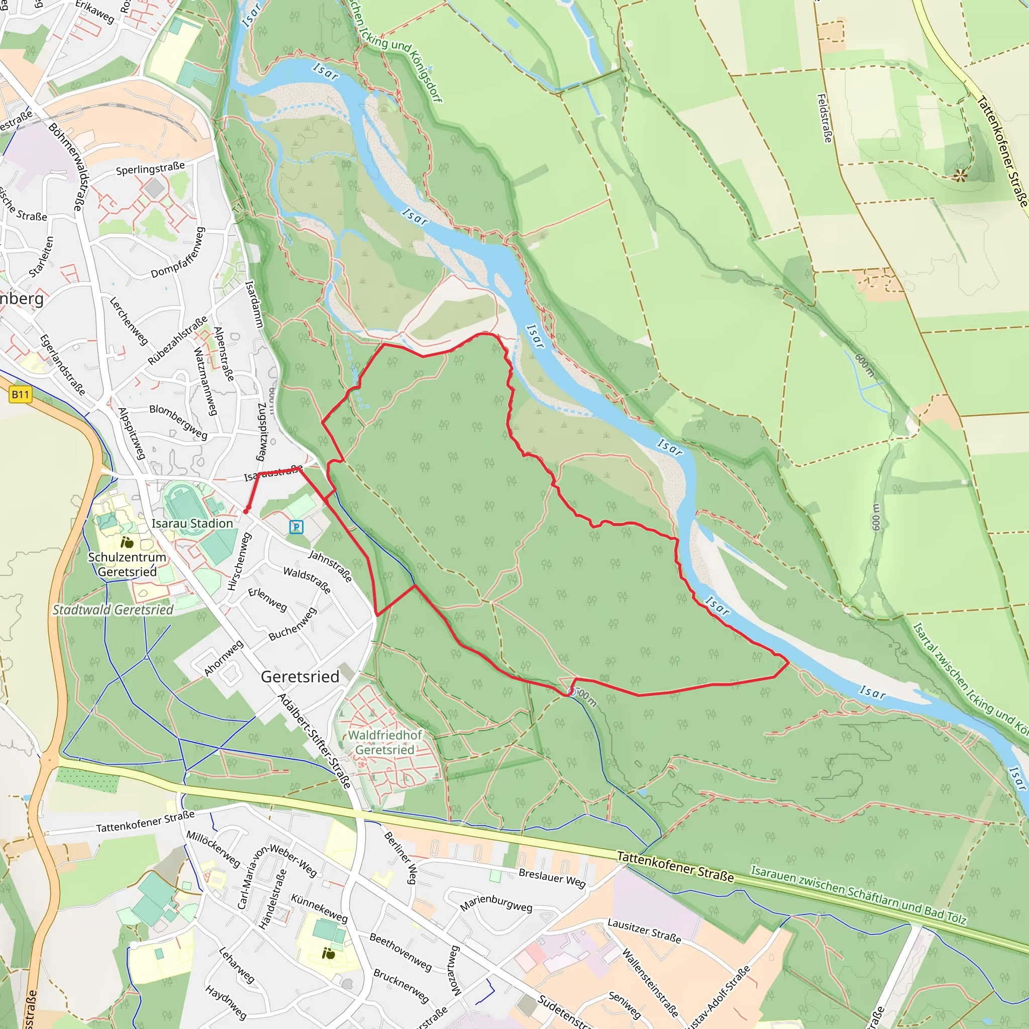 Geretsrieder and Wolfratshauser Loop mobile static map
