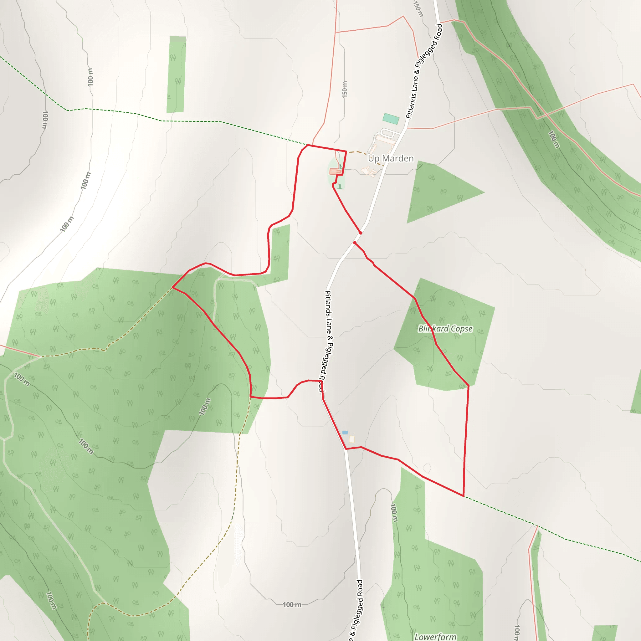 Up Marden Walk mobile static map