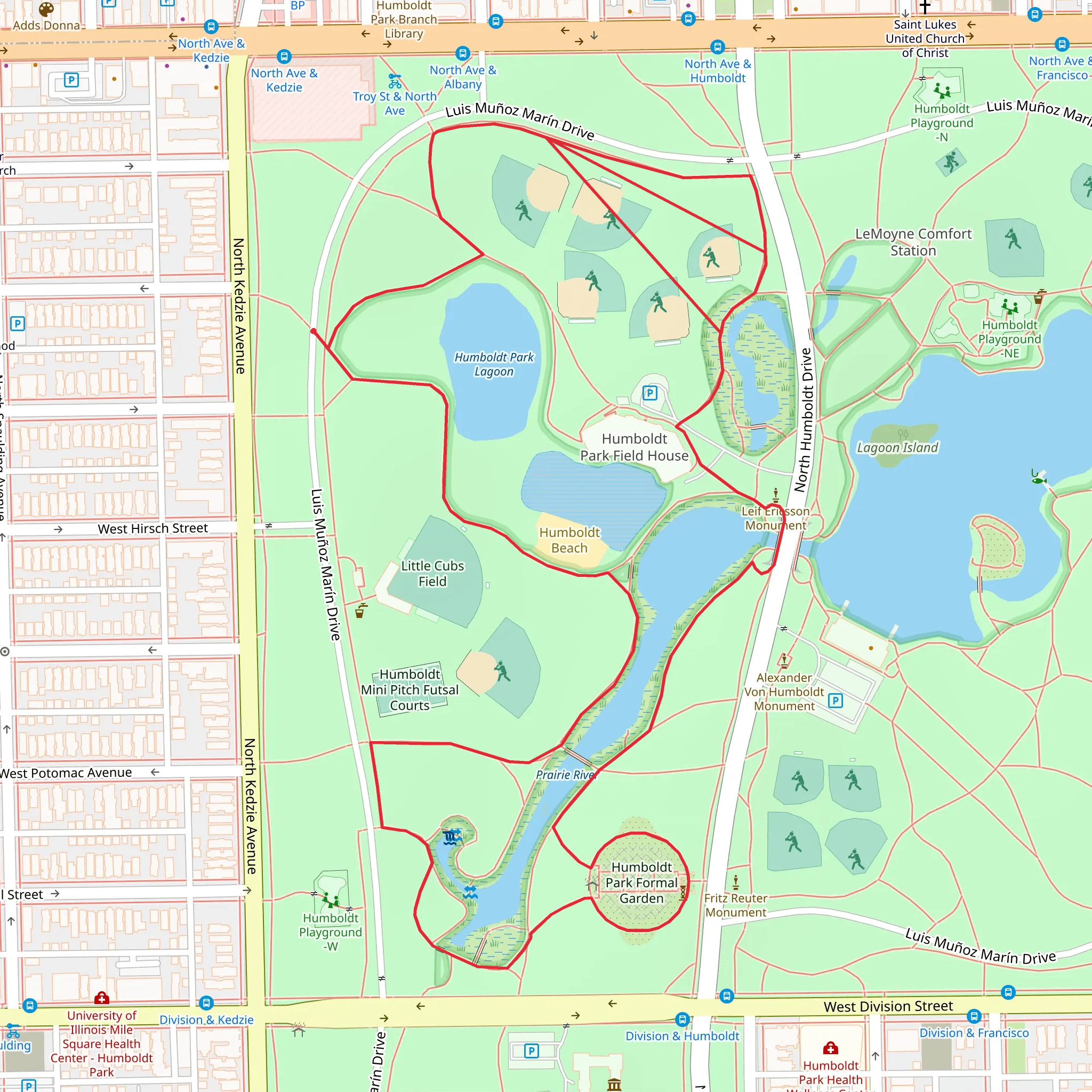 Humboldt Park Loop mobile static map