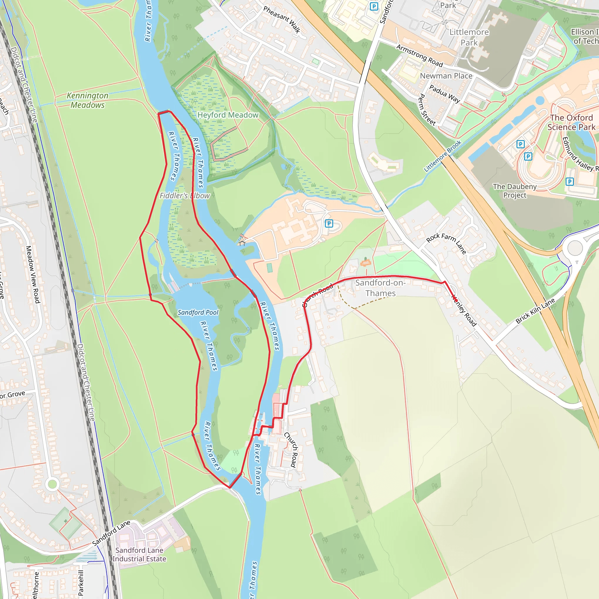 Sandford Pool and Sandford Lasher Memorial Loop mobile static map