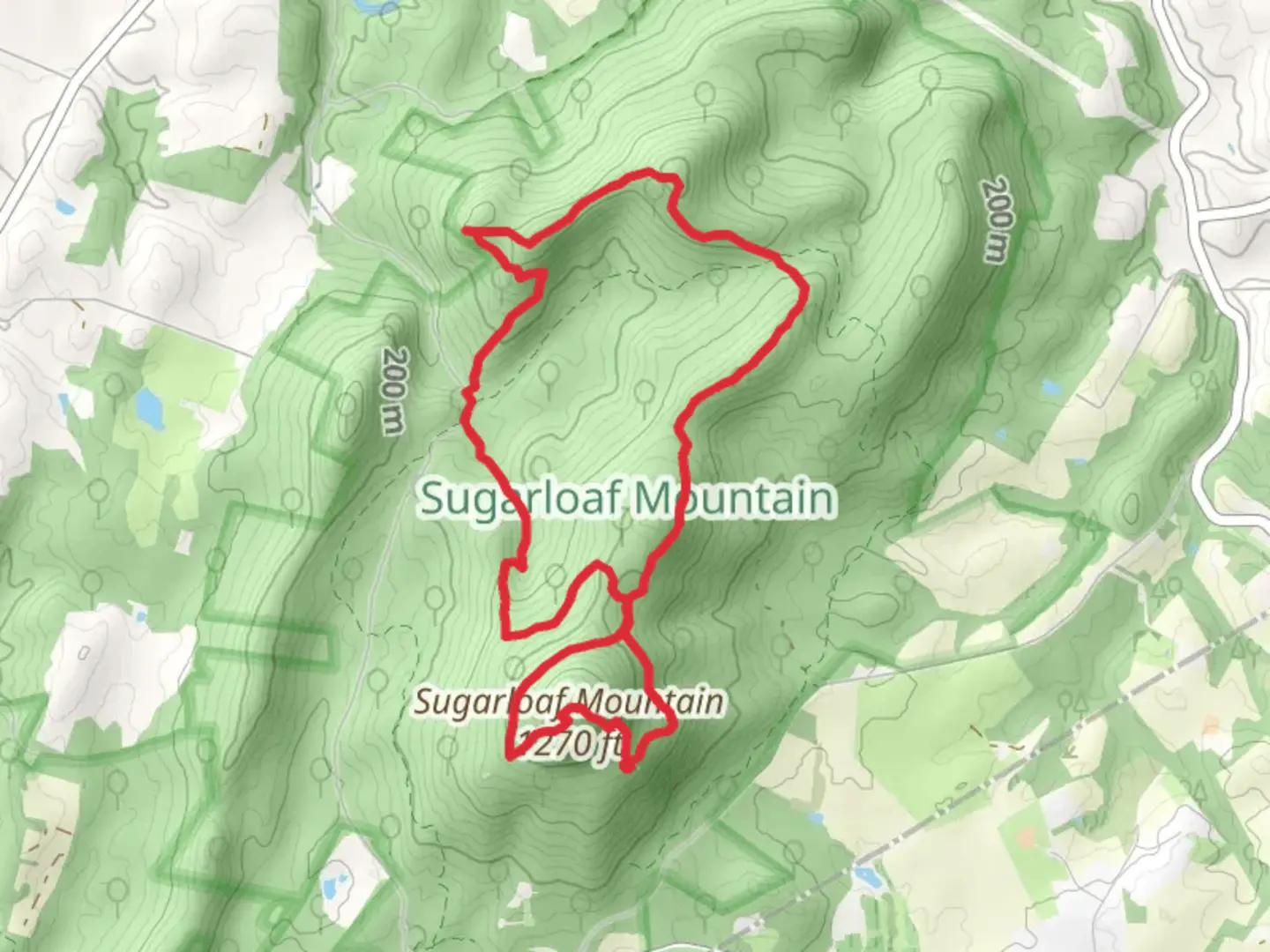 An image depicting the trail Mountain Loop White and Blue Loop Trail and its surrounding area.