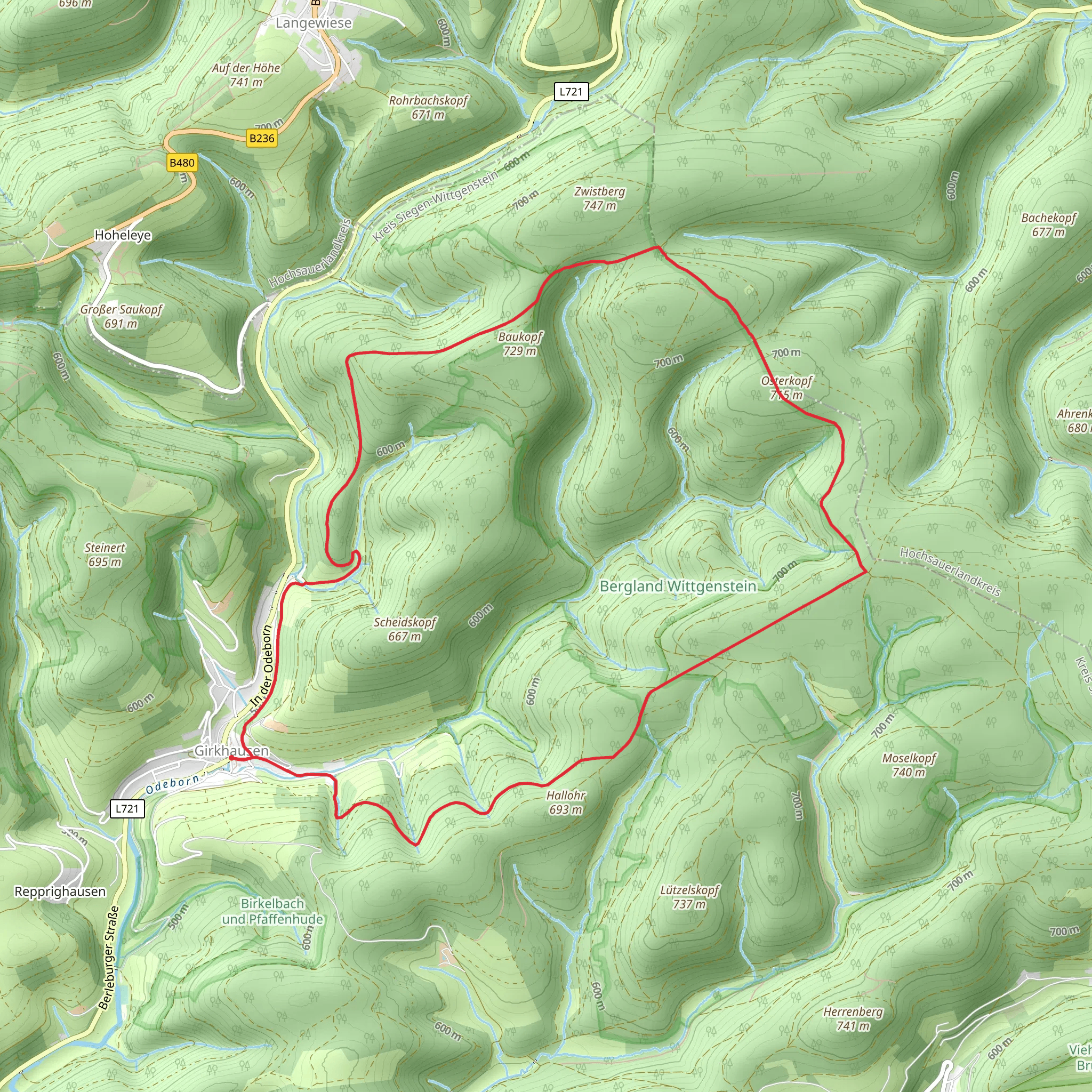 Girkhausen Rundweg mobile static map