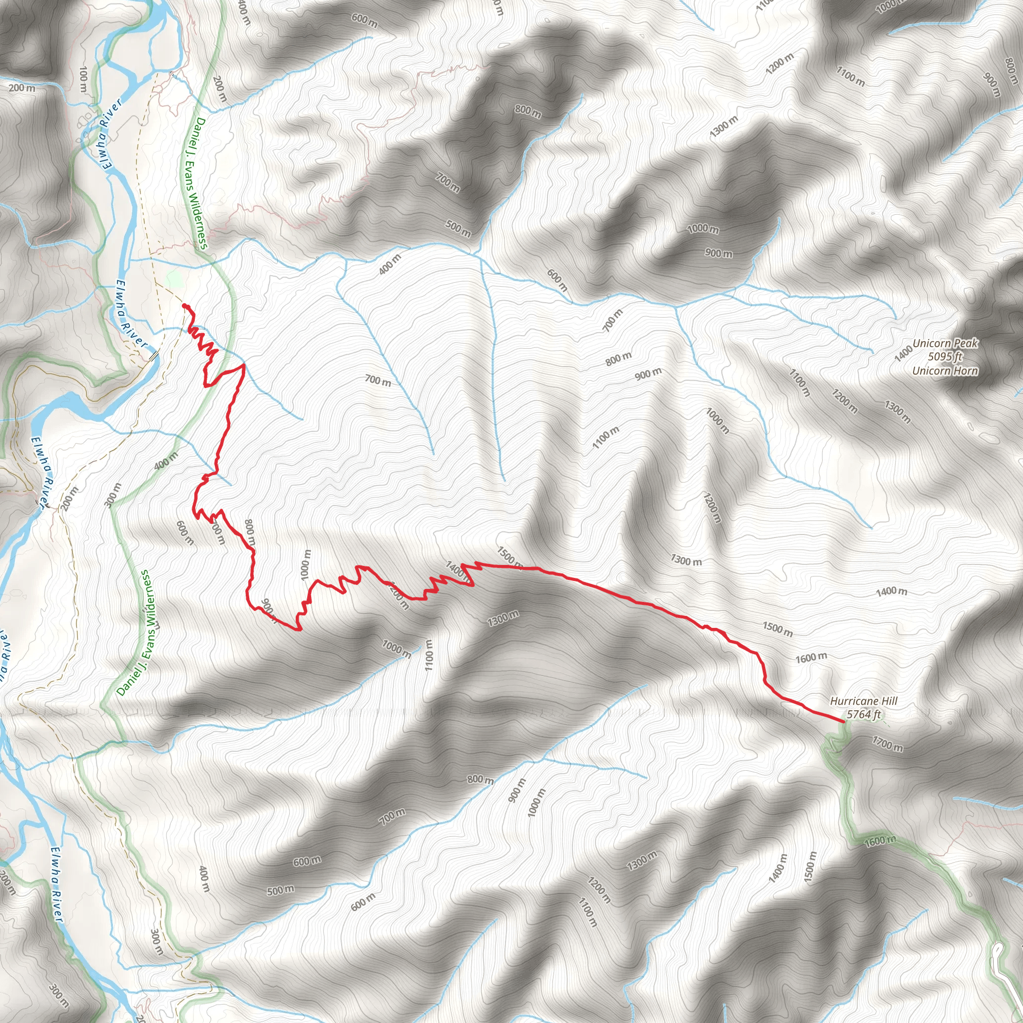 Hurricane Hill Trail mobile static map