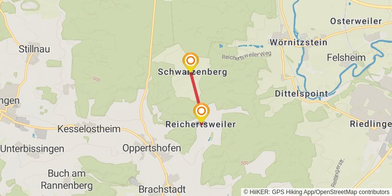 Schwäbische Alb Südrand - Weg HW 2 spur 1 Map