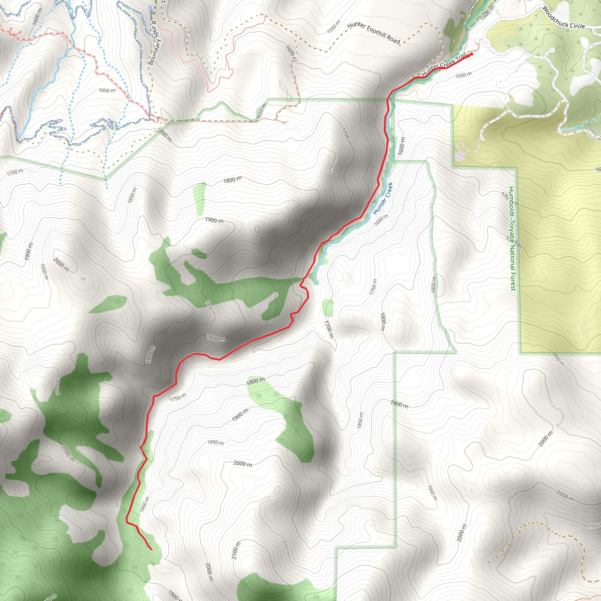 Hunter Creek Trail mobile static map