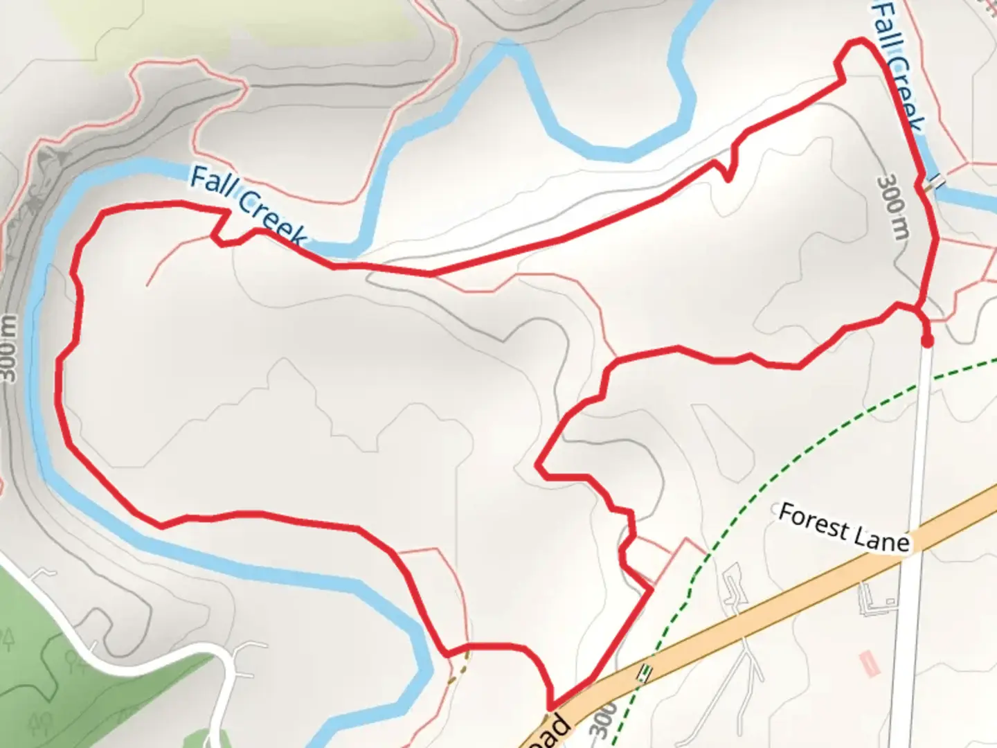 An image depicting the trail Cayuga and Fall Creek Loop Trail and its surrounding area.