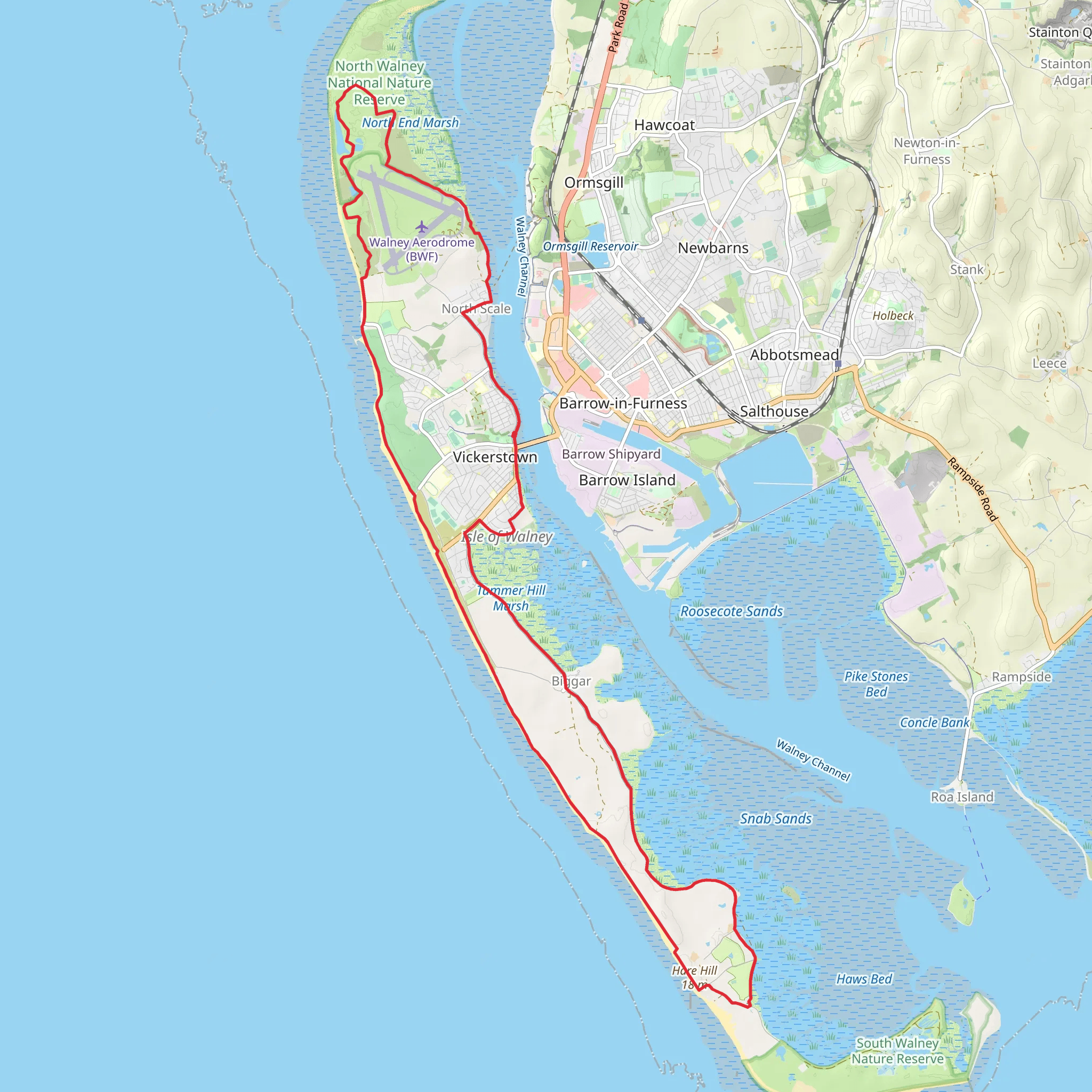 England Coast Path - Walney Island mobile static map