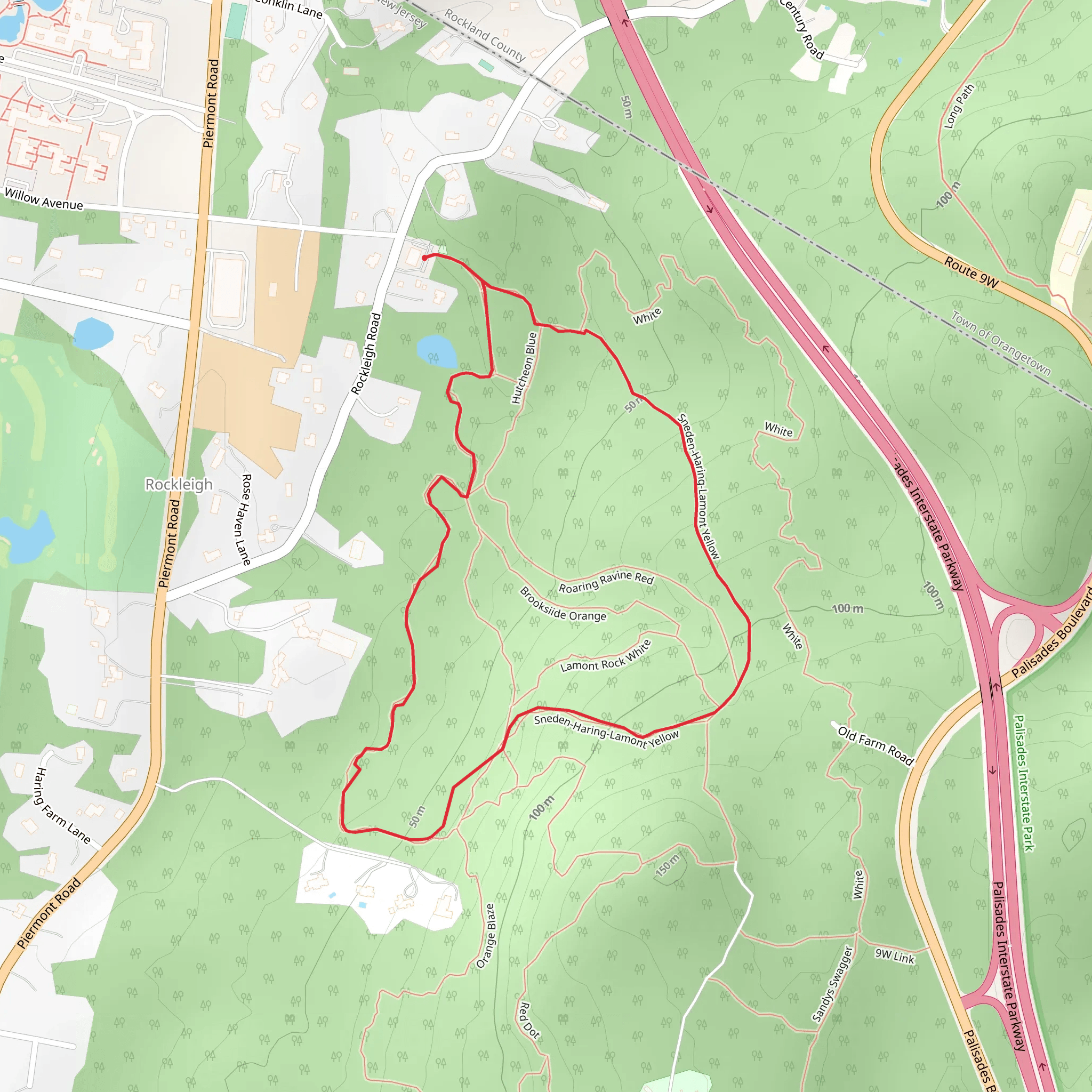 Rockleigh - Yellow Loop Trail mobile static map