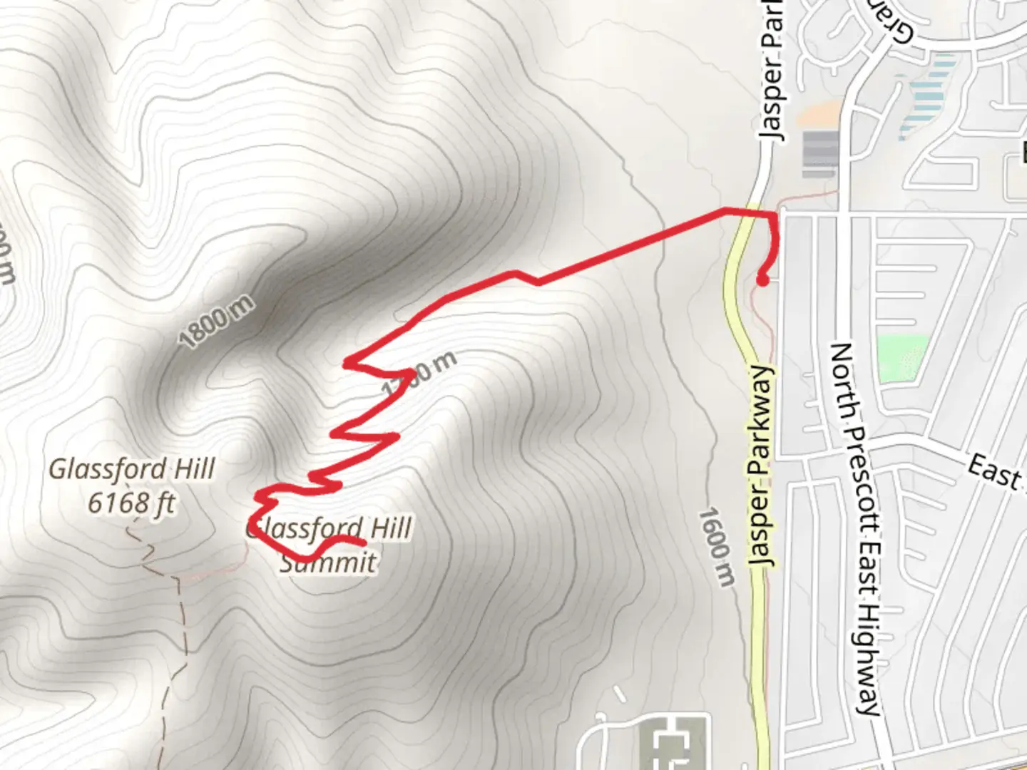 An image depicting the trail Glassford Hill Summit Trail and its surrounding area.