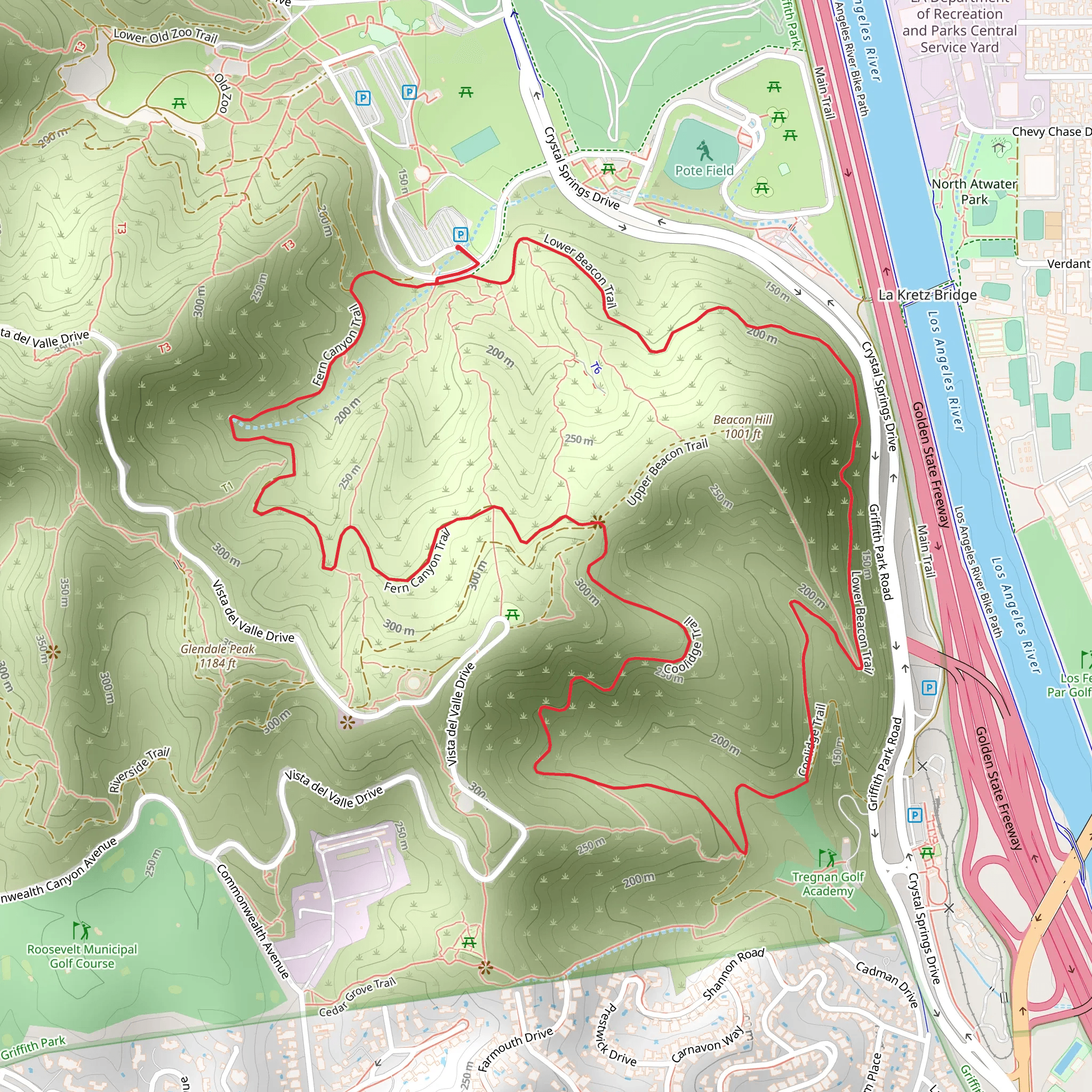 Lower Beacon and Coolidge Loop Trail mobile static map