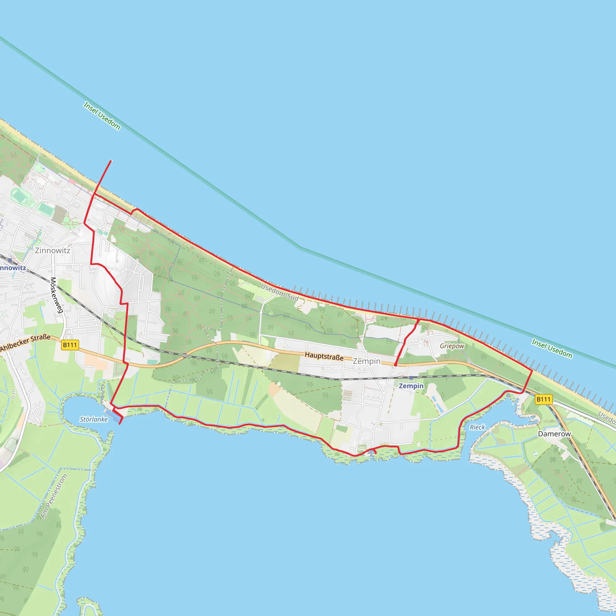 Tauchgondel Zinnowitz in Zempin Loop mobile static map