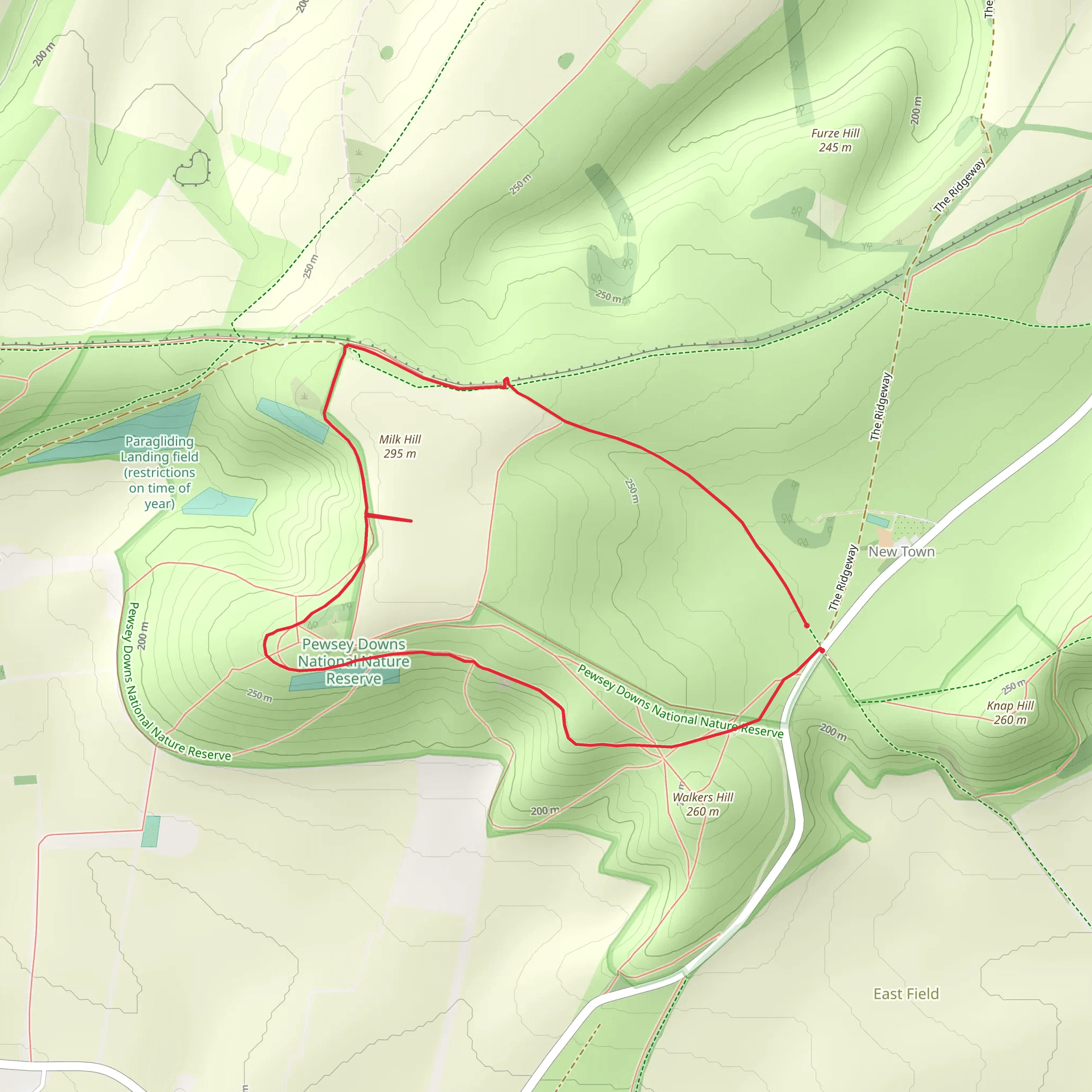 Milk Hill the Highest point in Wiltshire mobile static map