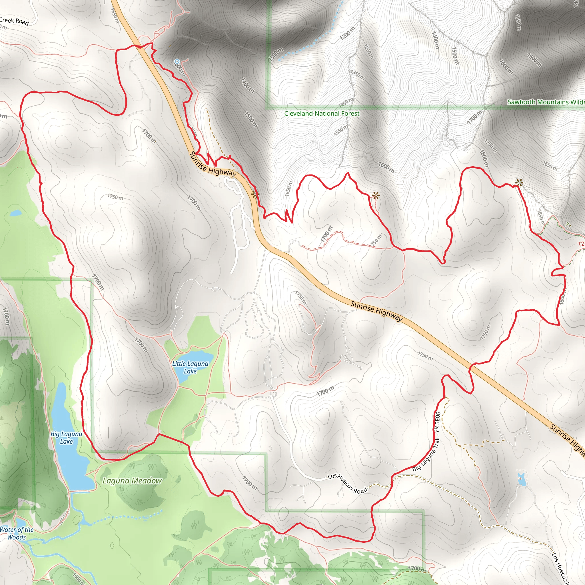 Big Laguna Mountain Loop Trail mobile static map