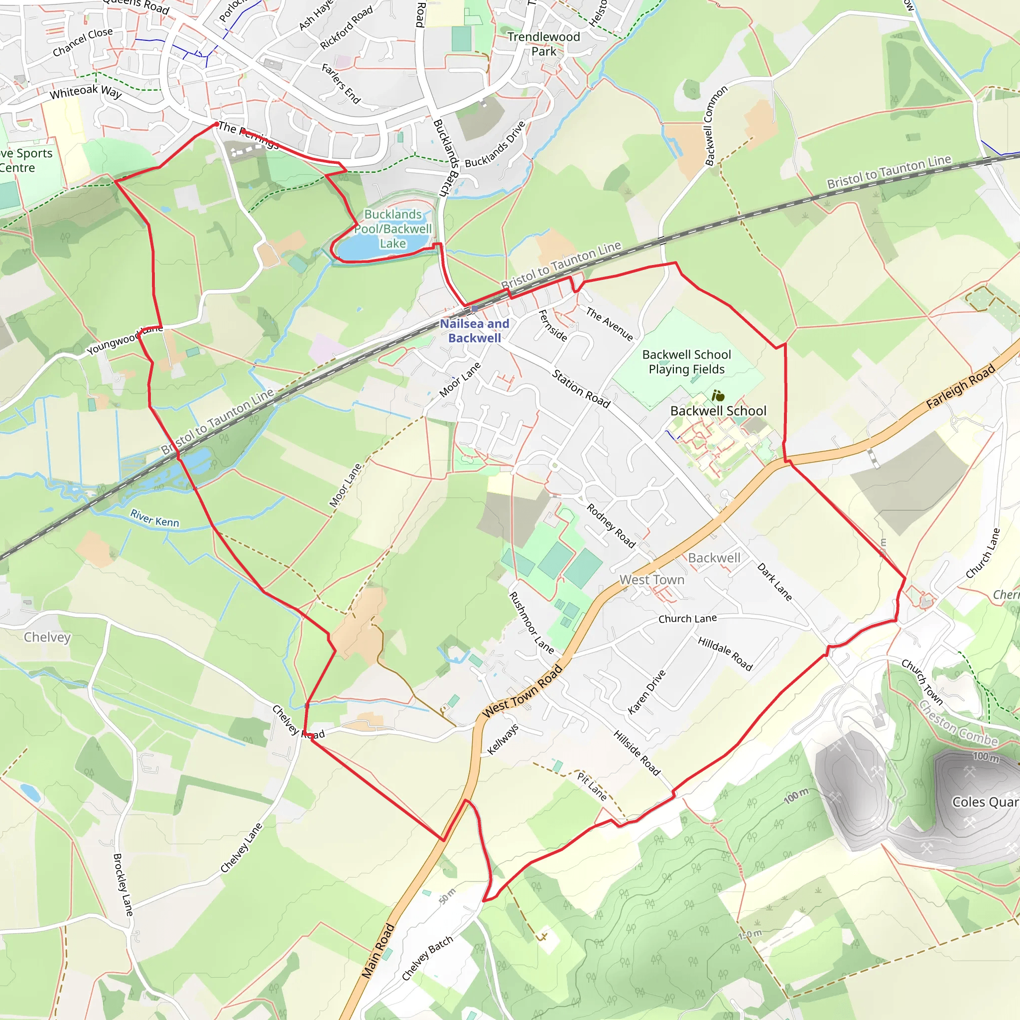 Backwell Lake Walk mobile static map