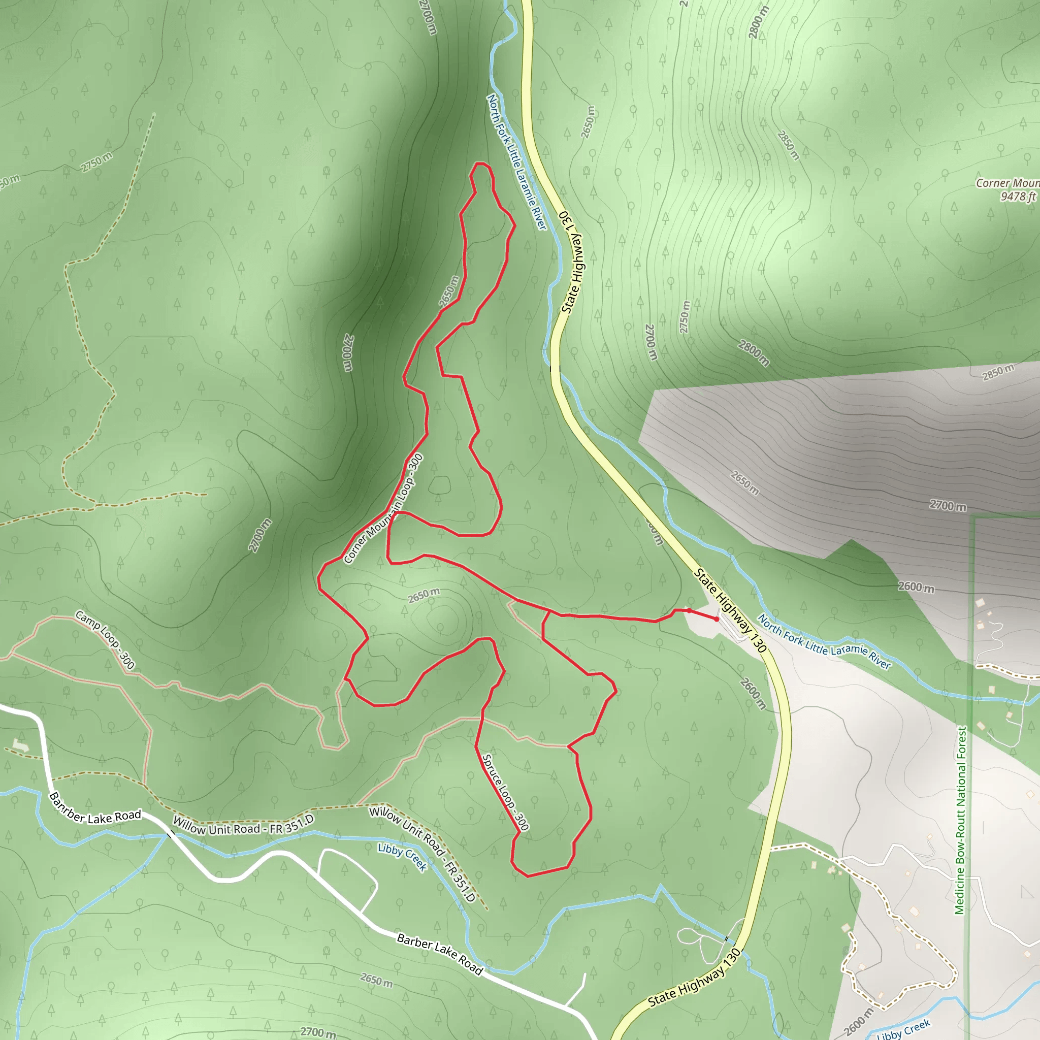 Corner Mountain Loop mobile static map