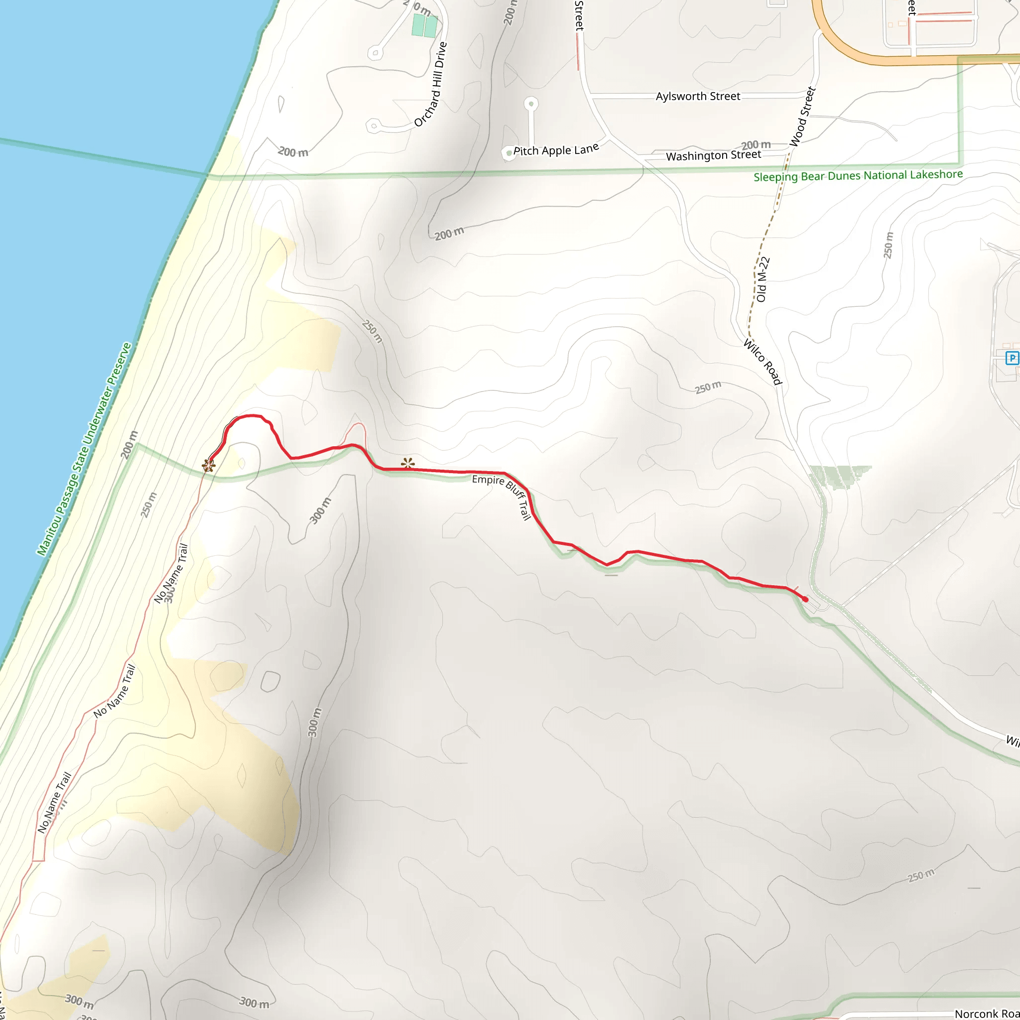 Empire Bluffs Trail mobile static map