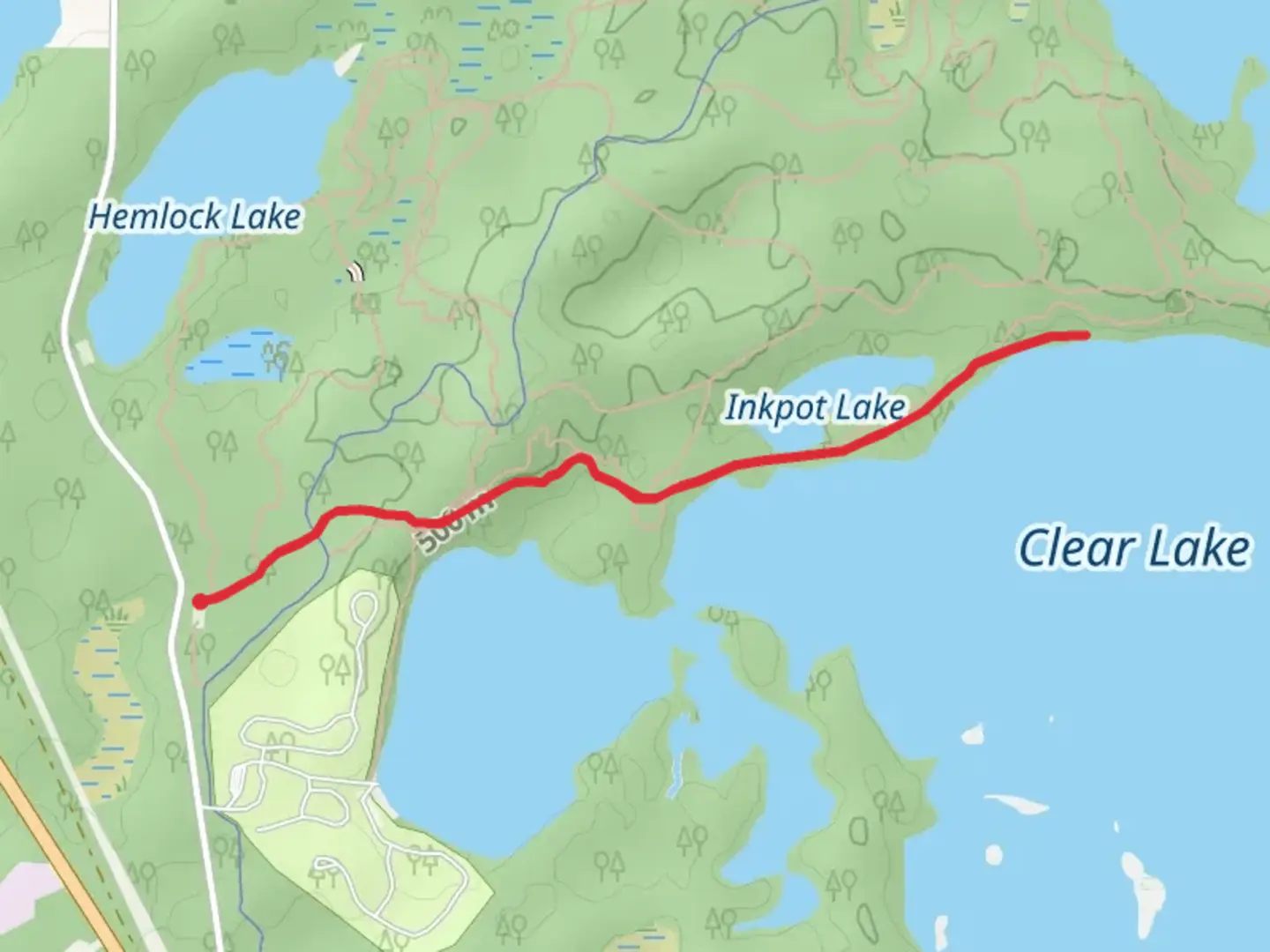 An image depicting the trail Inkpot Lake Out and Back and its surrounding area.