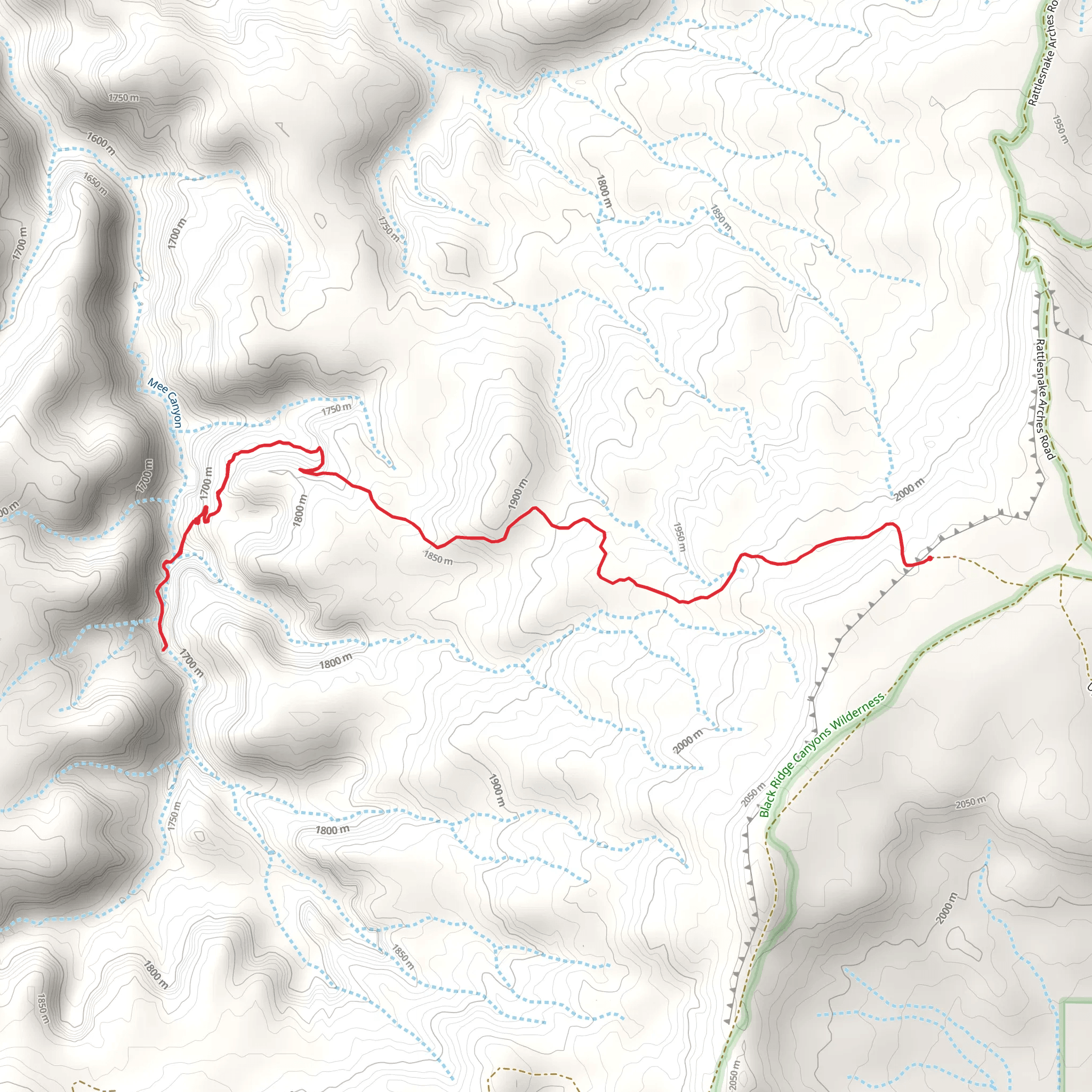 Mee Canyon Trail mobile static map