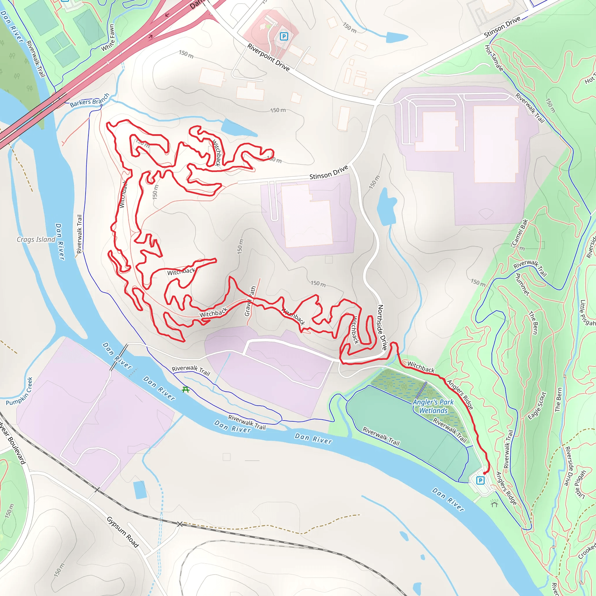 Witchback Loop via Anglers Ridge mobile static map