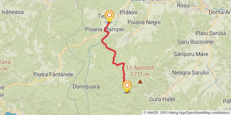 Trans Carpathian Hike stage 70 Map