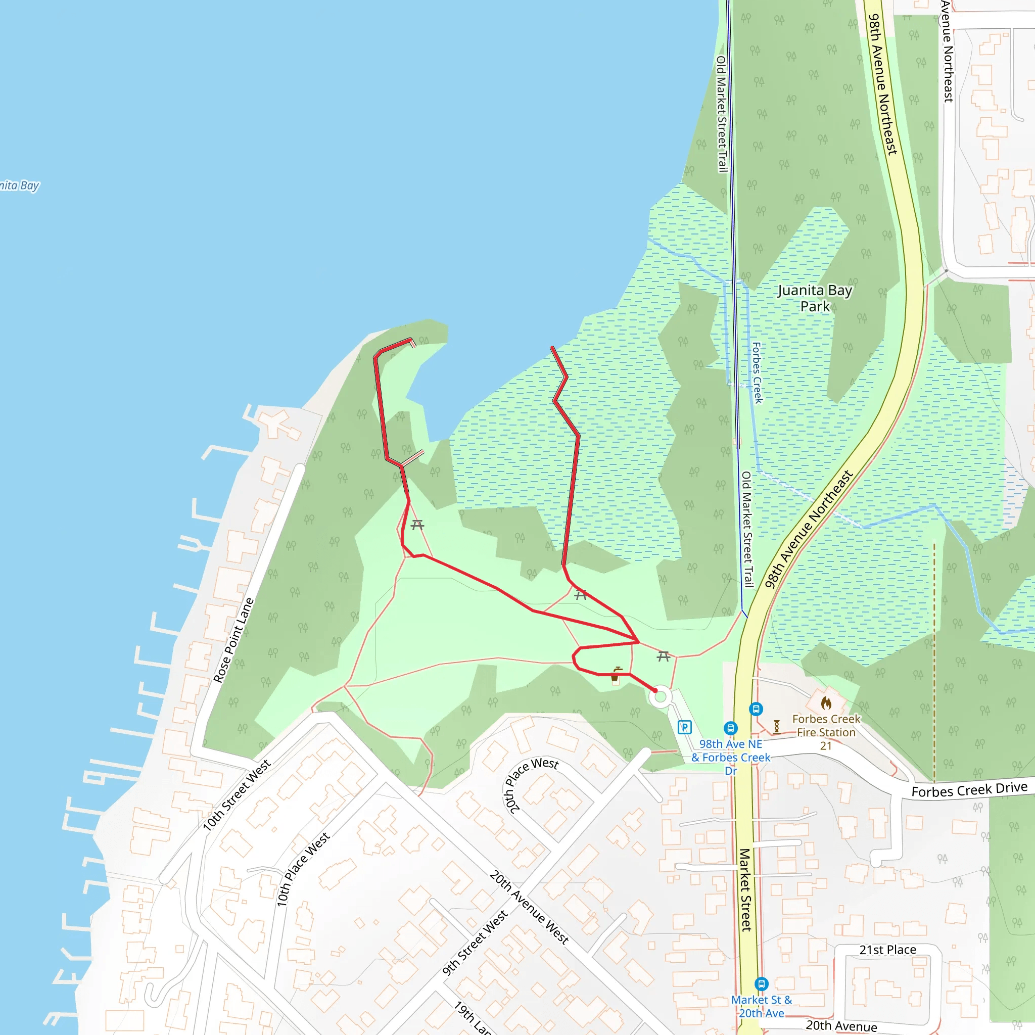 Juanita Bay View Walk mobile static map