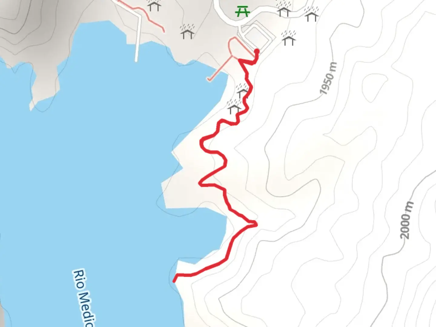 An image depicting the trail Santa Cruz Lake from Santa Cruz Lake Road and its surrounding area.