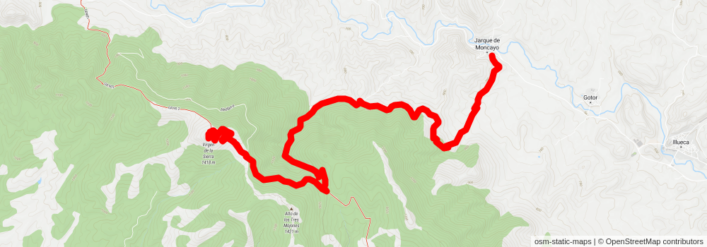 Jarque de Moncayo - Ermita de la Virgen de la Sierra PR Z 71 stage 2 Map