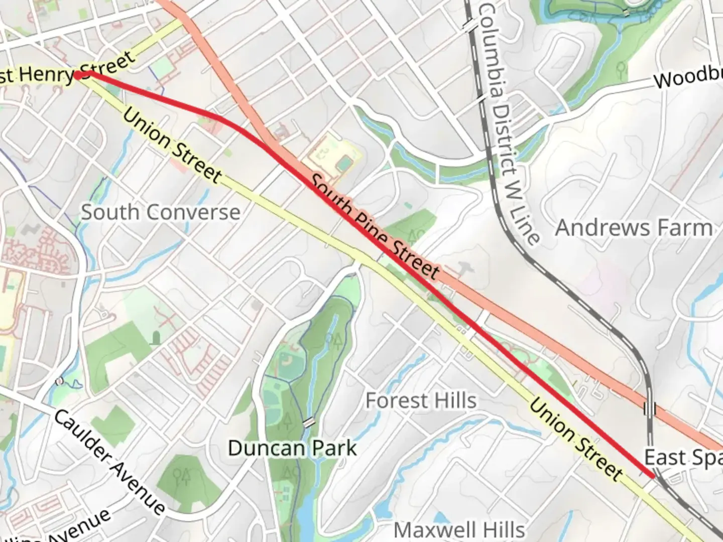 An image depicting the trail Mary Black Rail Trail and its surrounding area.