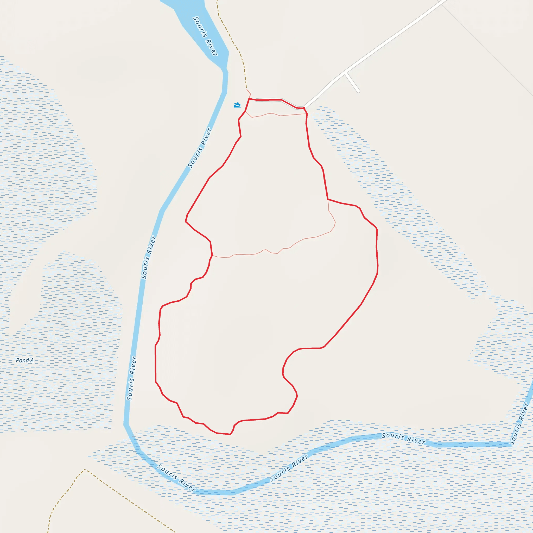Loop along Souris River mobile static map