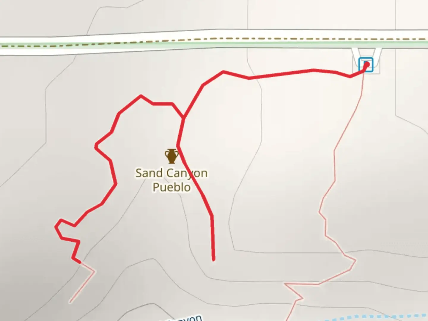 An image depicting the trail Sand Canyon and its surrounding area.