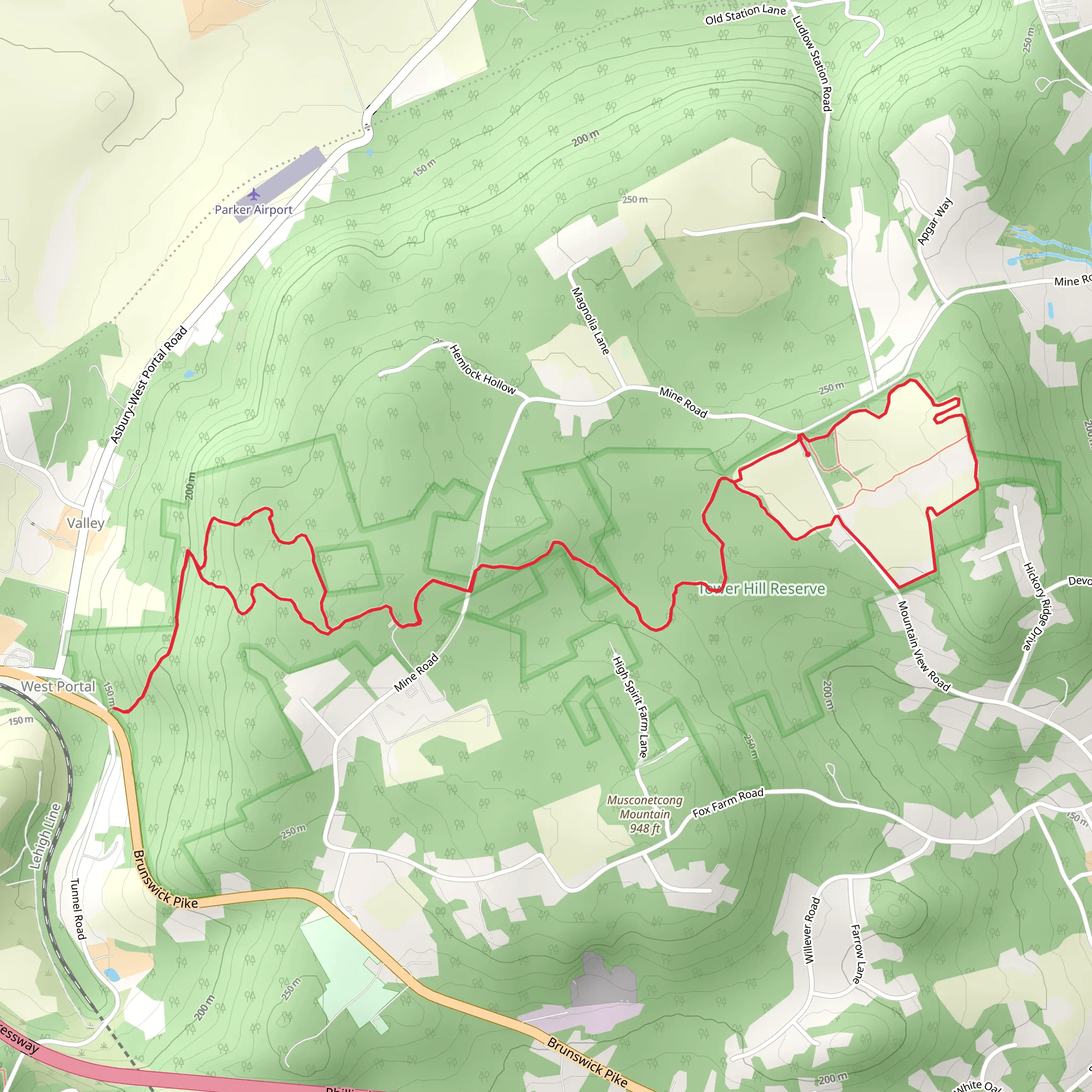 Whitetail and White - Highlands Loop Trail mobile static map