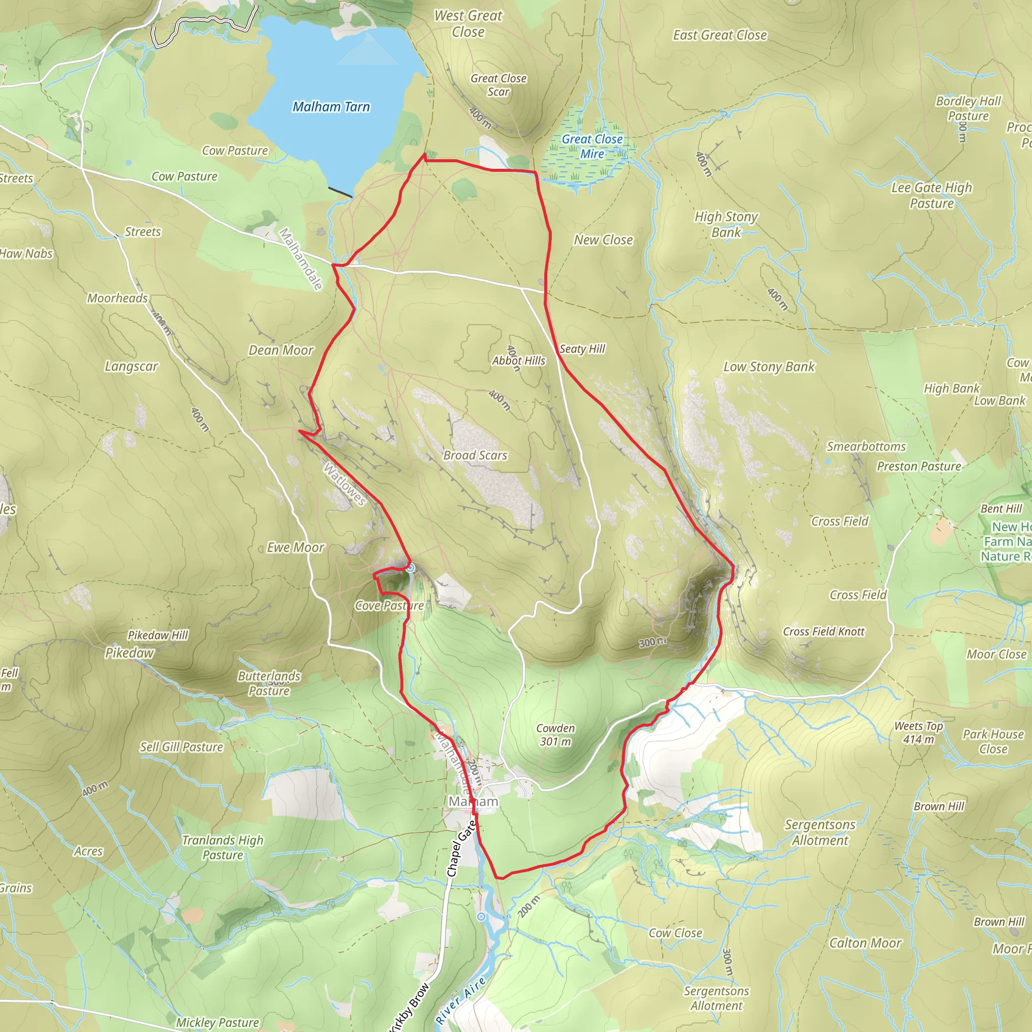Gordale Scar and Malham Cove - Route A mobile static map