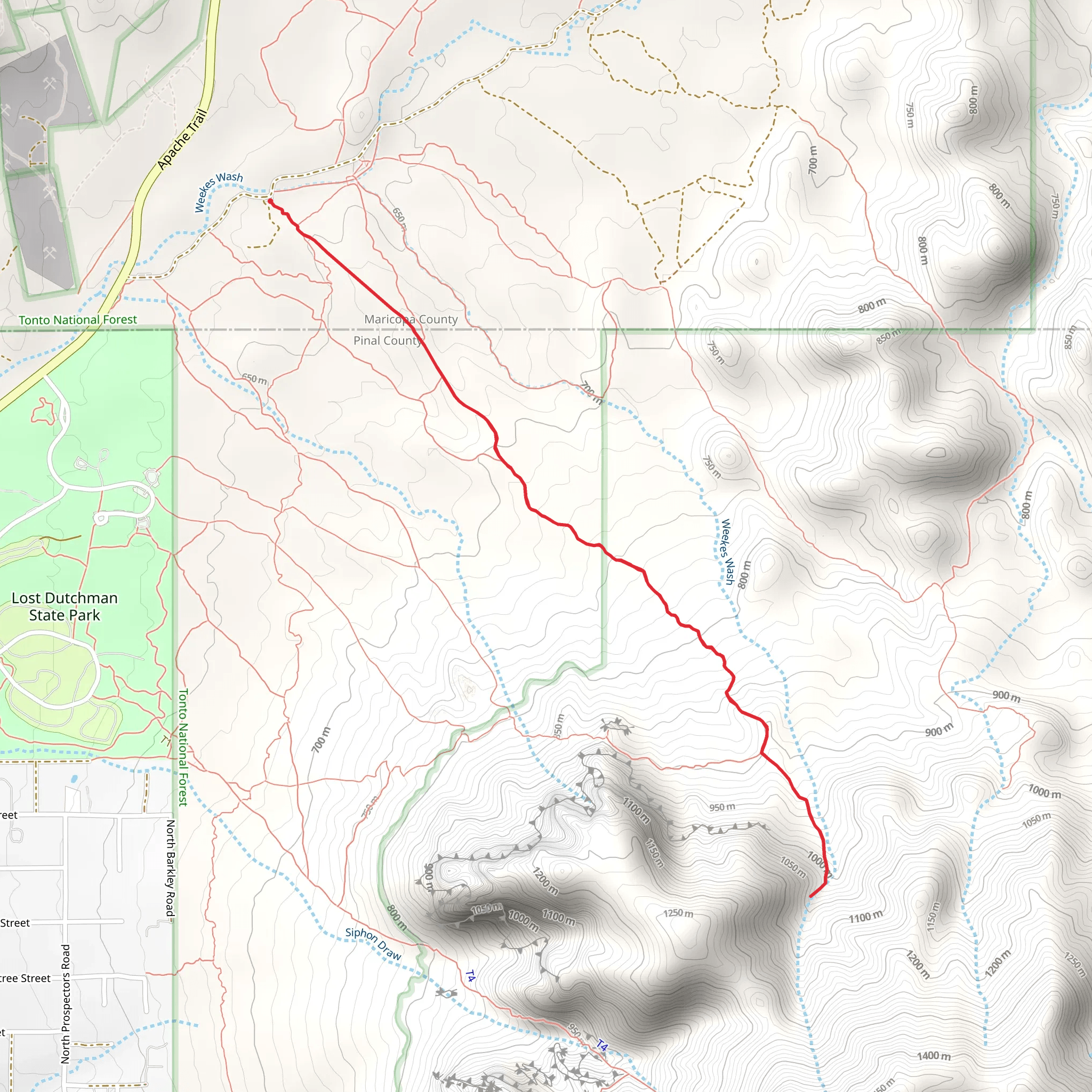 Weekes Wash Walkalong mobile static map