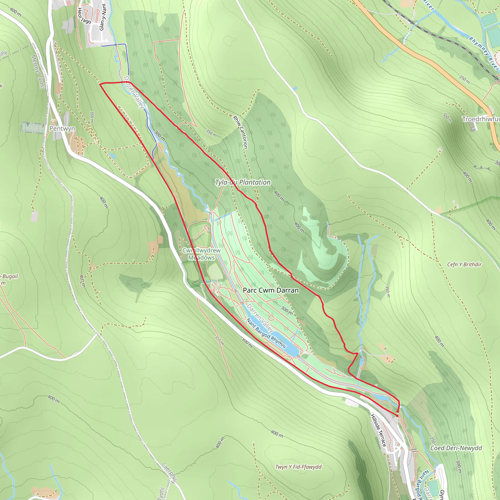 Parc Cwm Darran Walk mobile static map