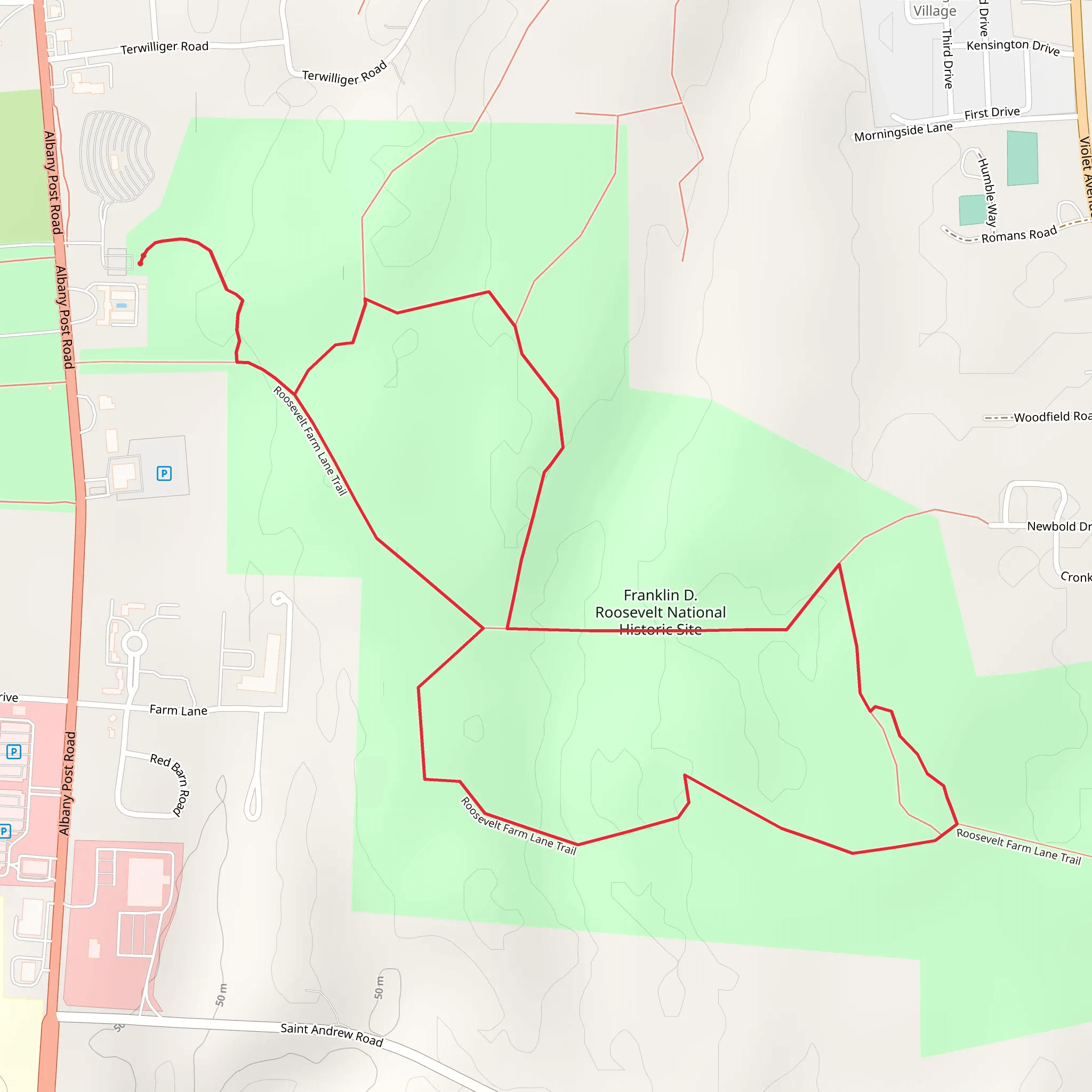 Roosevelt Farm Lane Loop Trail mobile static map