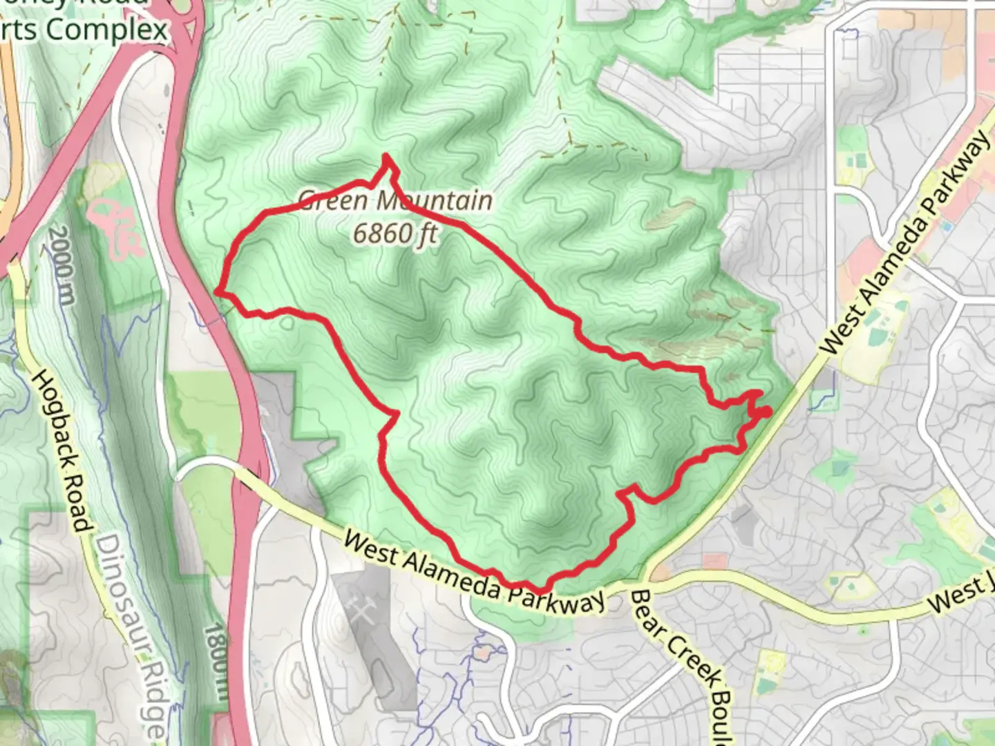 An image depicting the trail Green Mountain Loop Trail and its surrounding area.