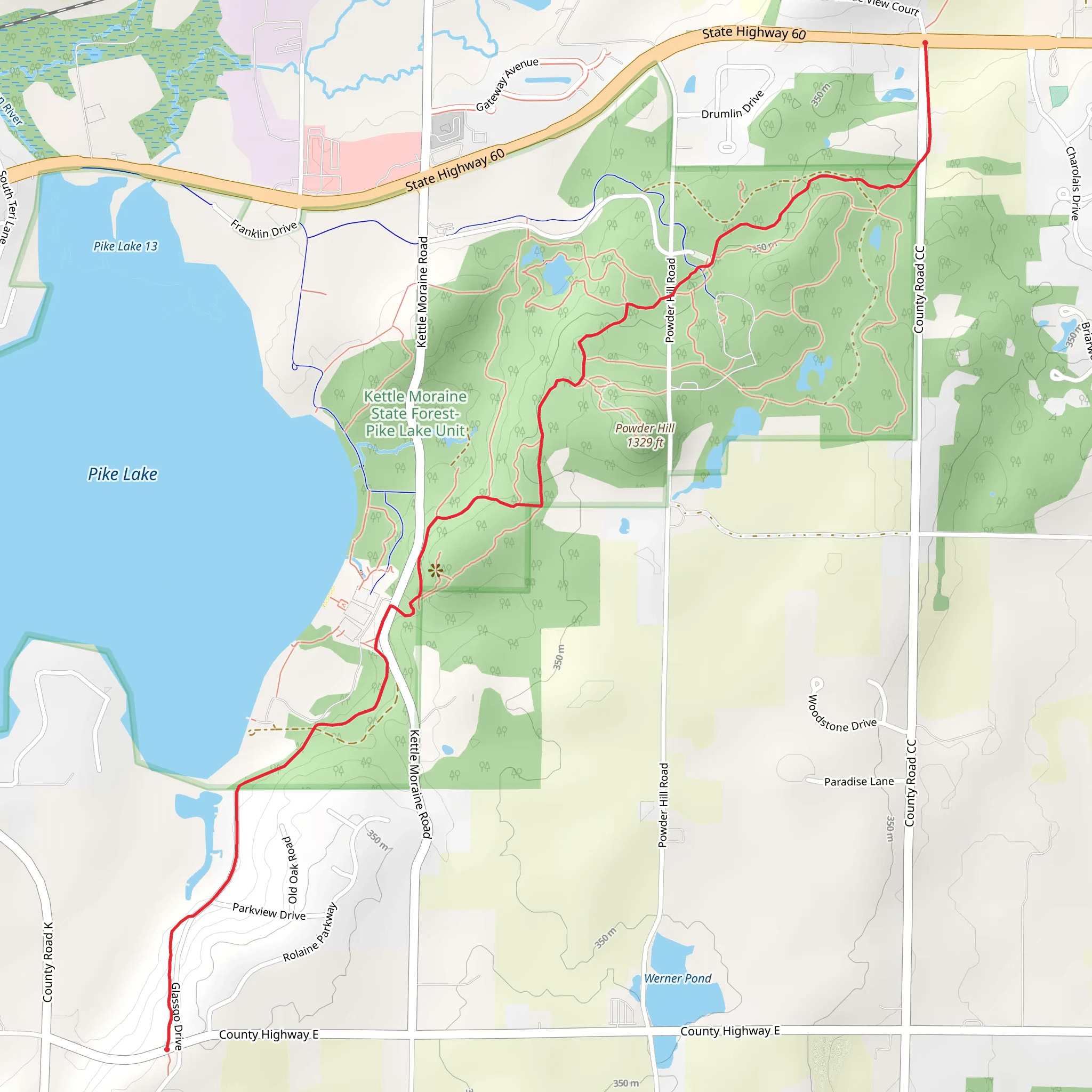 Ice Age Trail - West Commerce Boulevard mobile static map