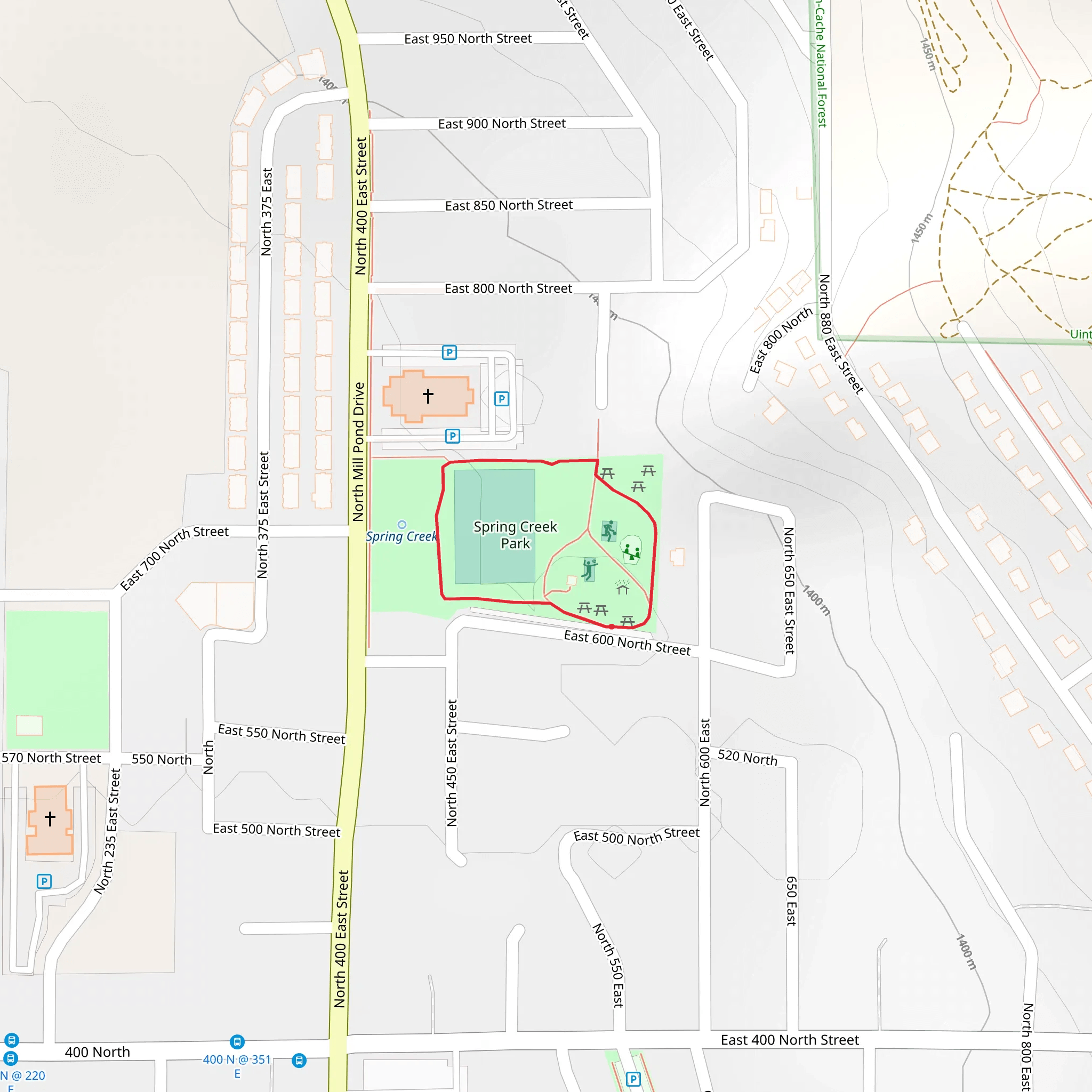 Spring Creek Park Loop mobile static map