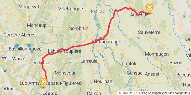 Camino Menton-Candanchu via Arles stage 55 Map