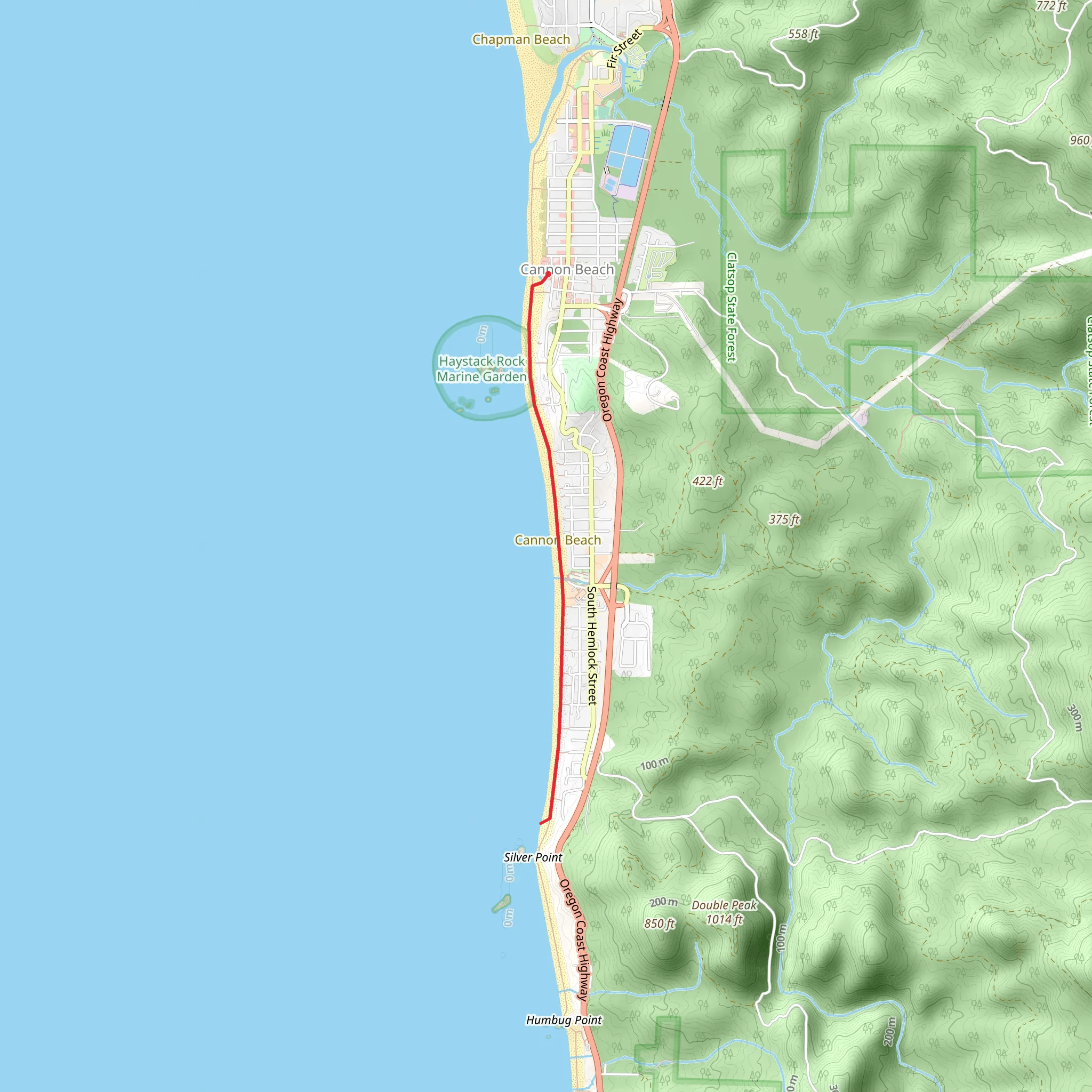Haystack Hill State Park - Oregon Coast Trail mobile static map