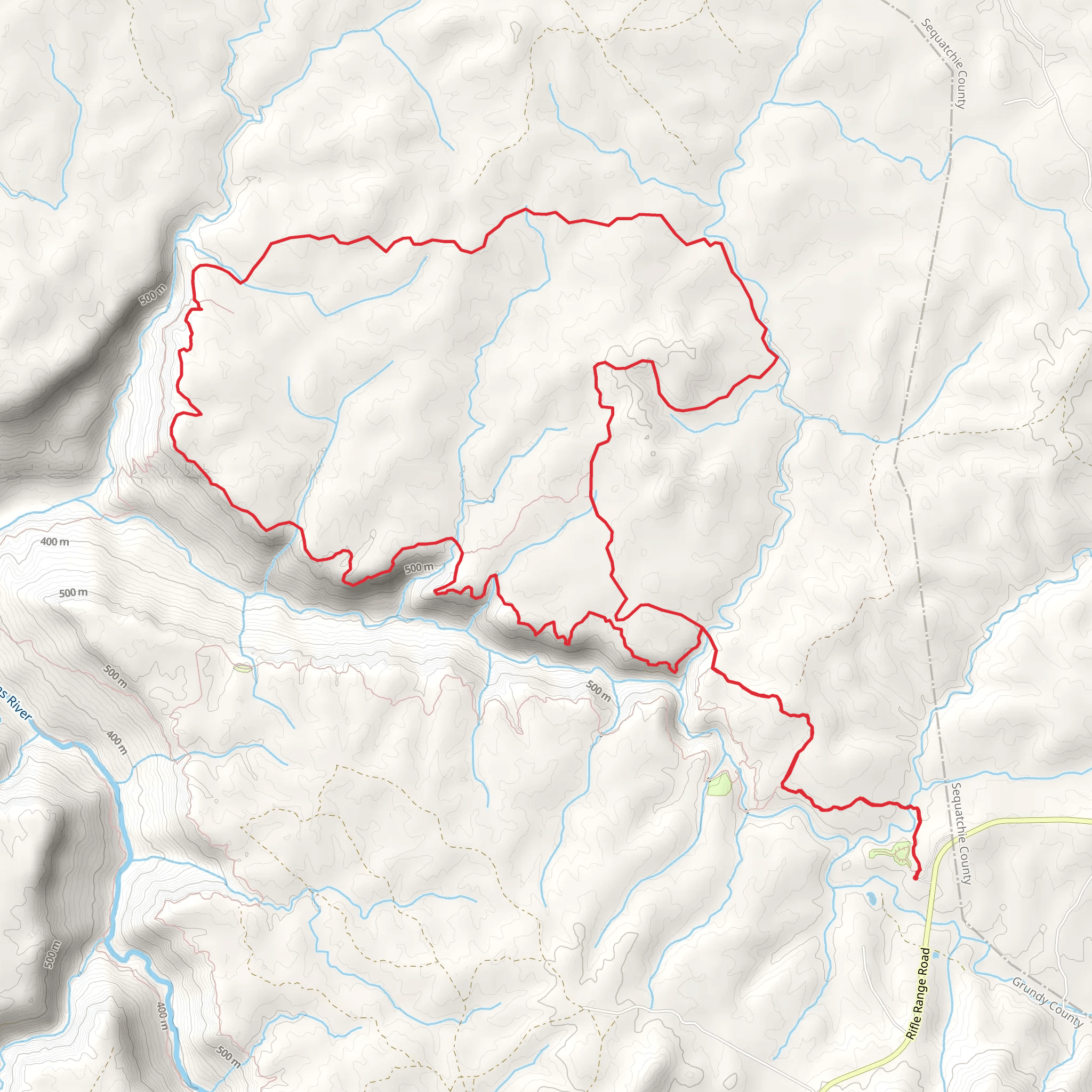 Savage Day, North Plateau and North Rim Loop Trail mobile static map