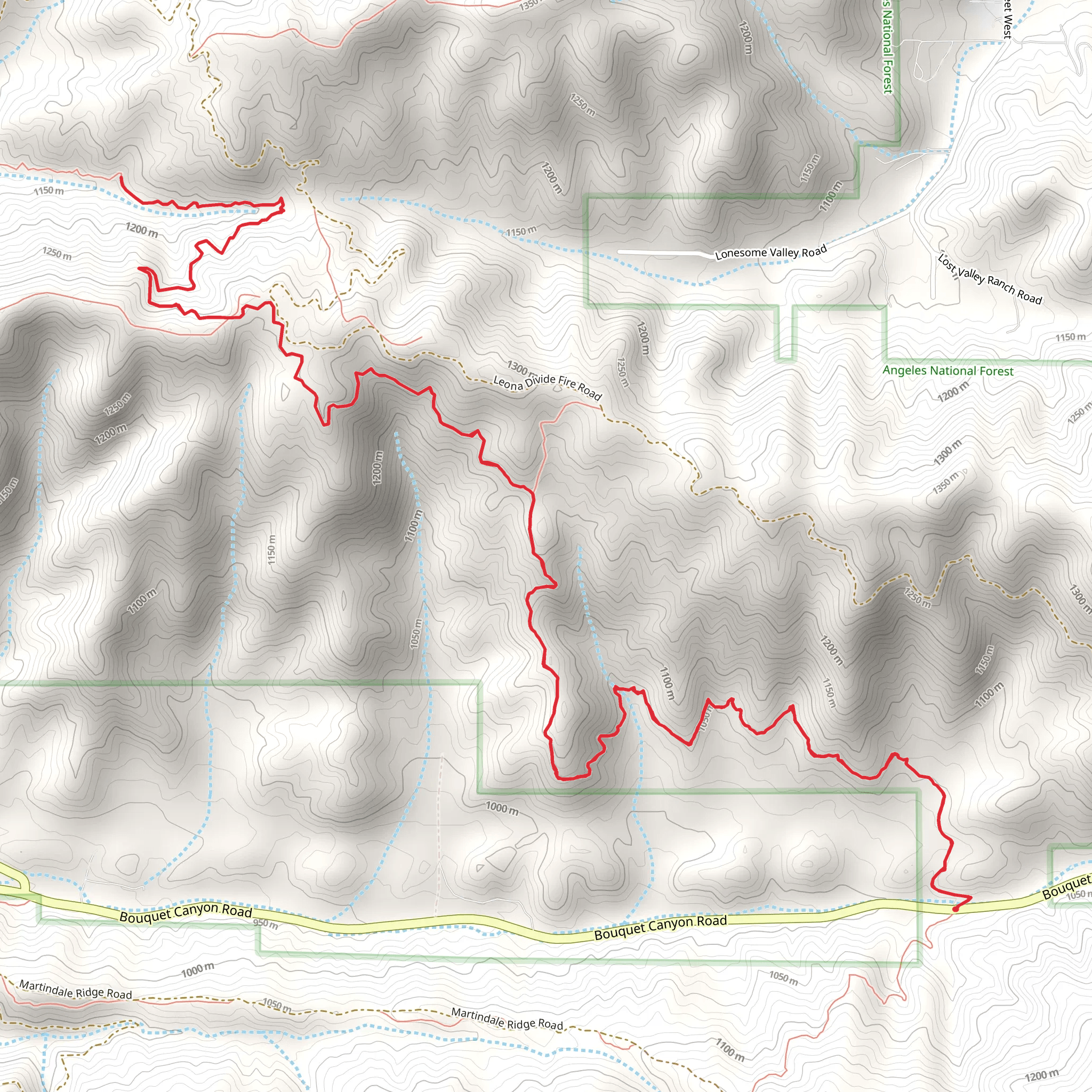 Pacific Crest Trail - North from Bouquet Canyon Road mobile static map