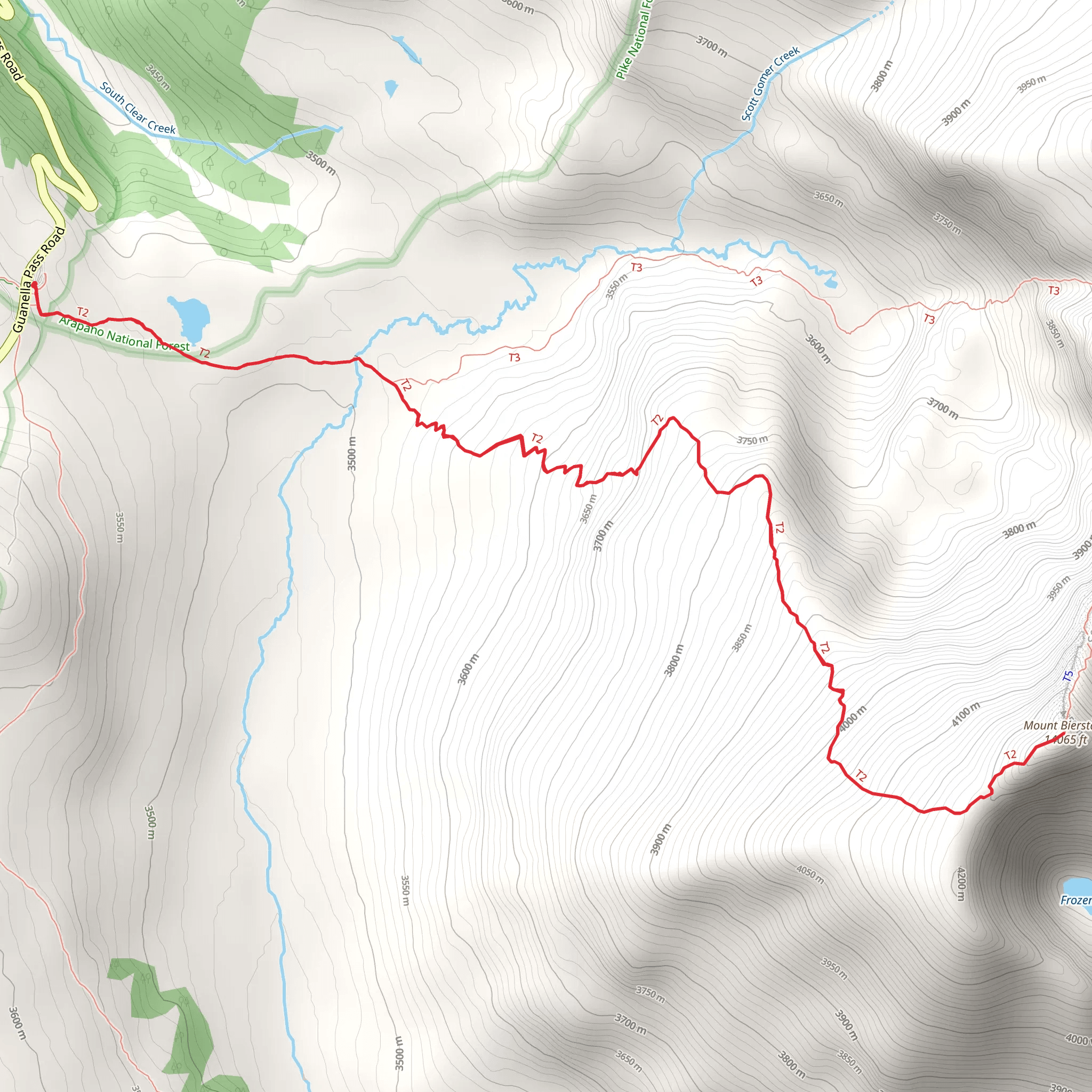 Mount Bierstadt Trail from Guanella Pass mobile static map