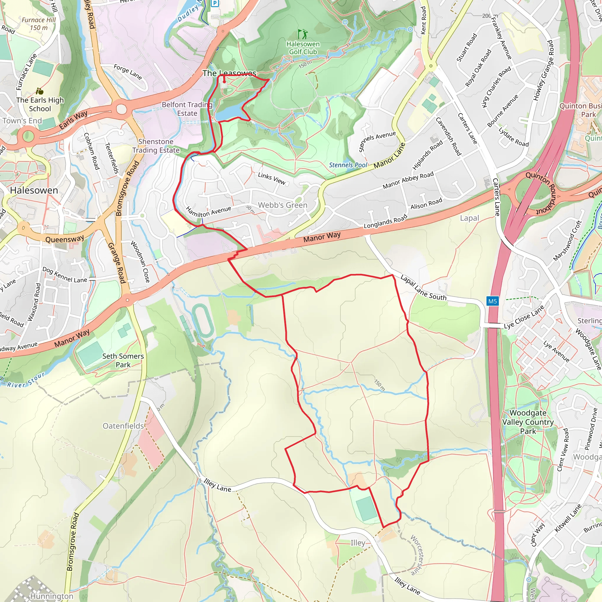 Breaches Pool and Cooper's Wood Loop mobile static map